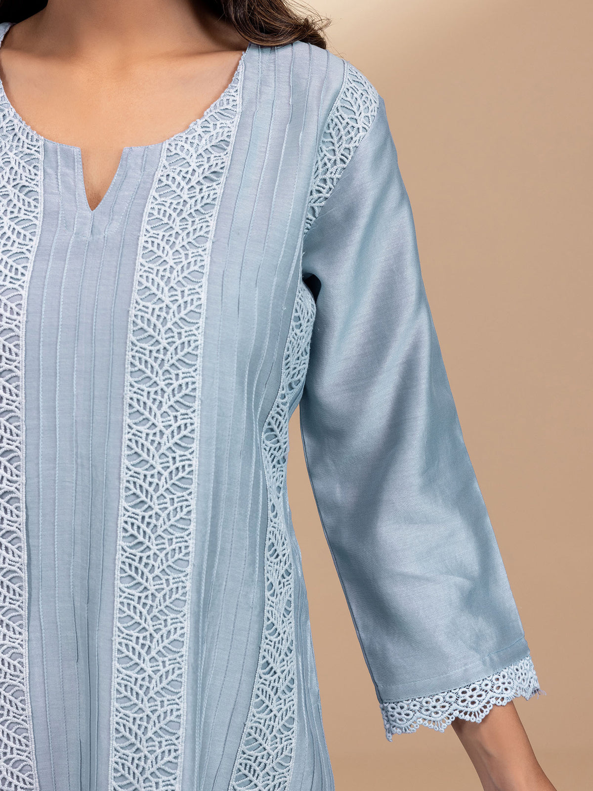 Mist Chanderi Kurta