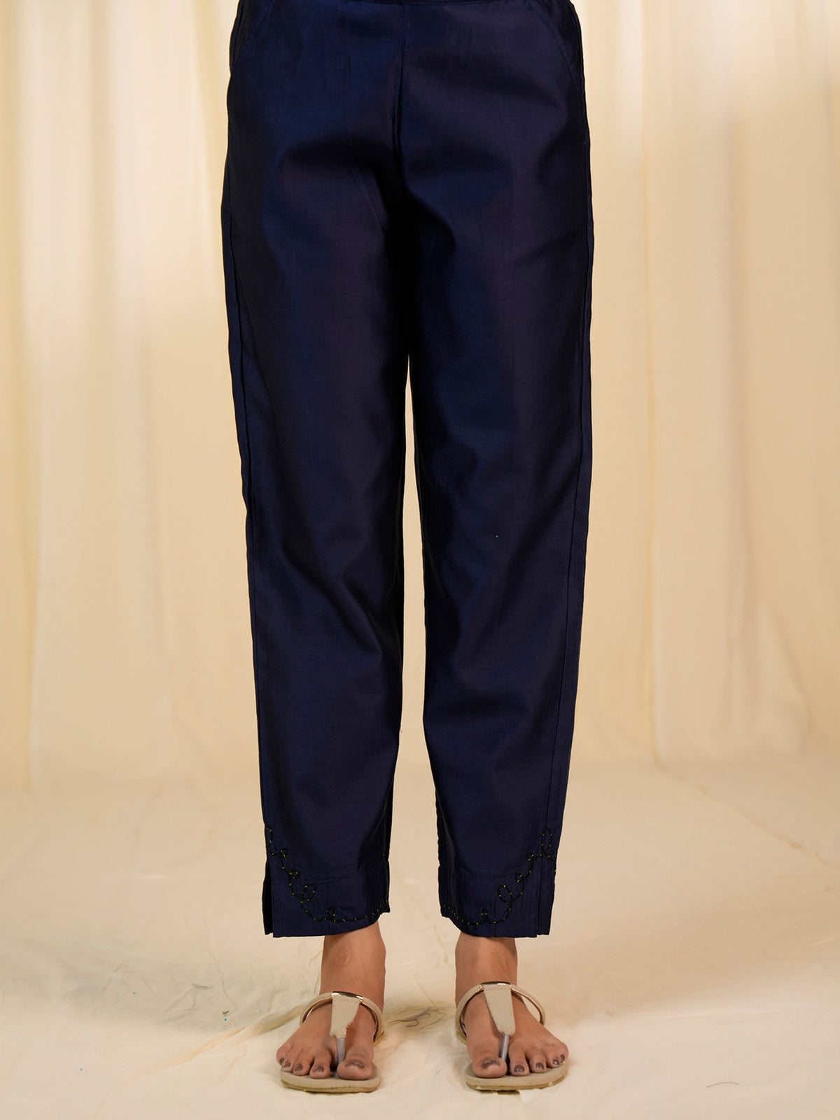 Monsoon Marigold Chanderi Straight Pants