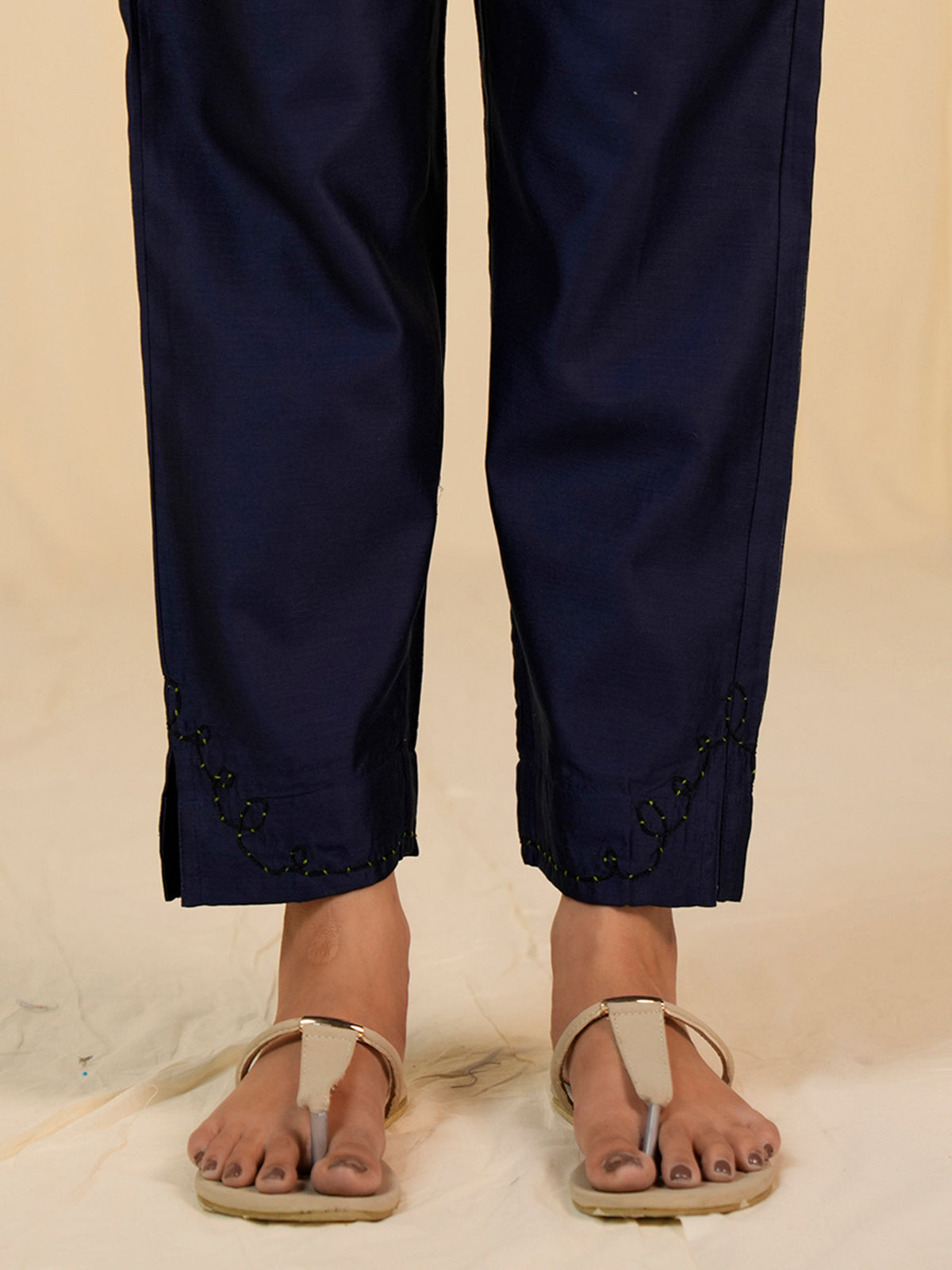 Monsoon Marigold Chanderi Straight Pants