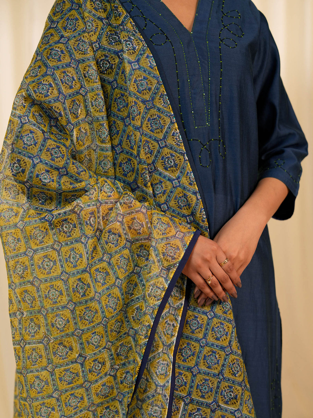 Monsoon Marigold Kota Silk Dupatta
