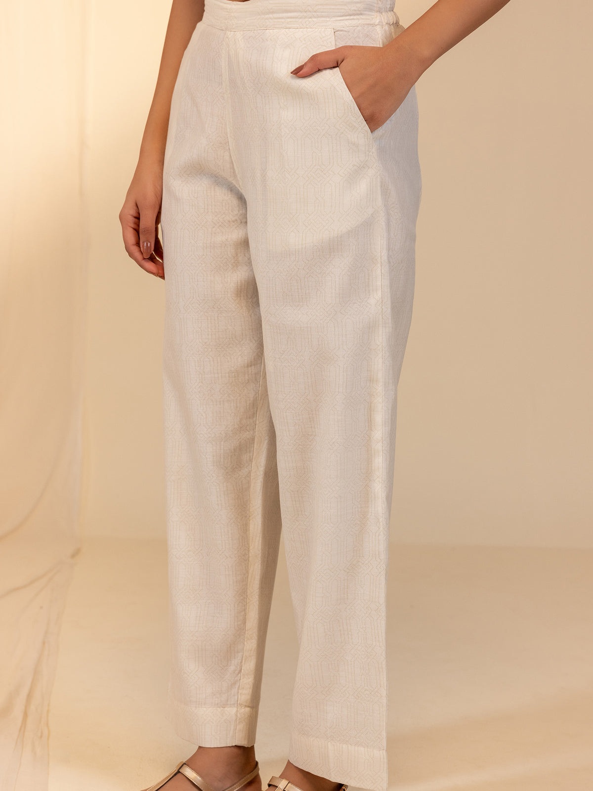 Mughal Chanderi Straight Pant