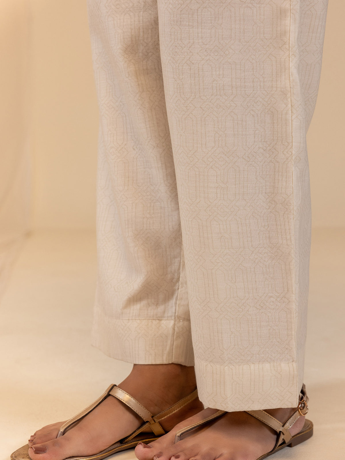 Mughal Chanderi Straight Pant