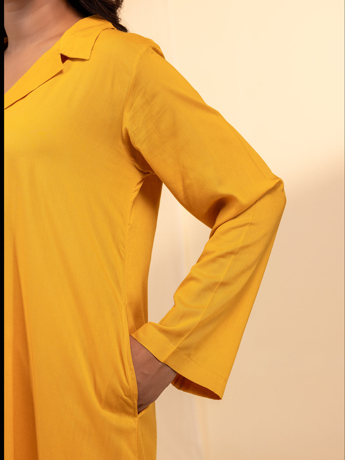 Mustard Melody Viscose Cotton Kurta