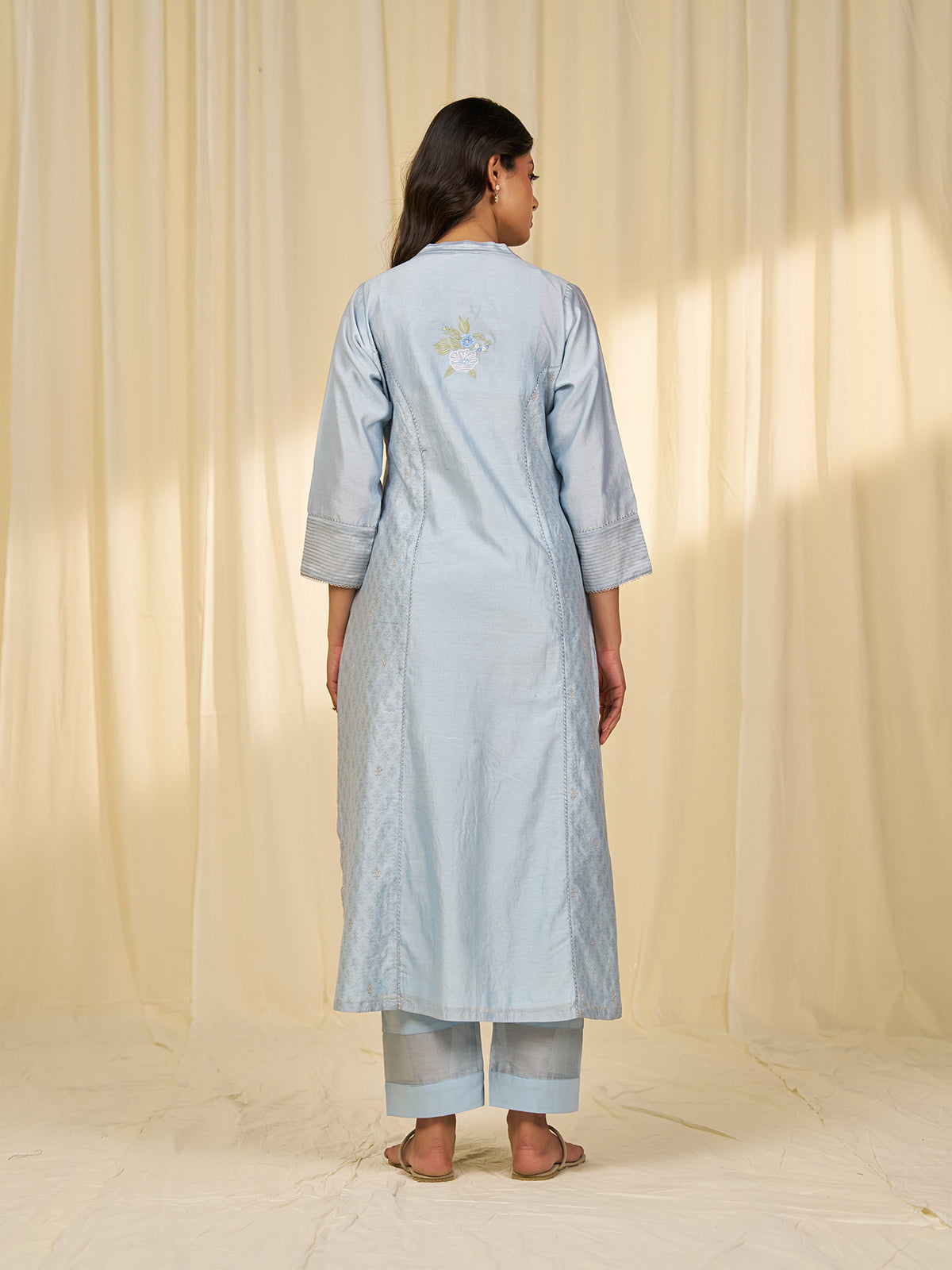 Naturals Blue Chanderi Kurta