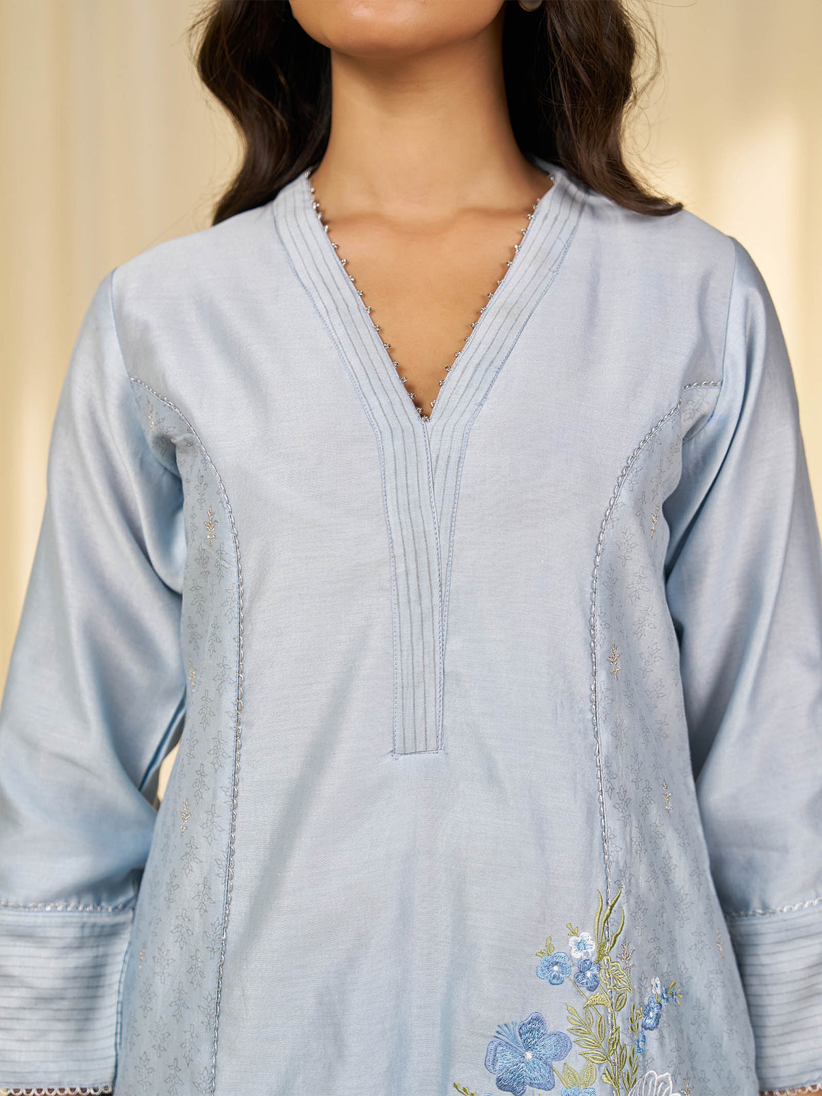 Naturals Blue Chanderi Kurta
