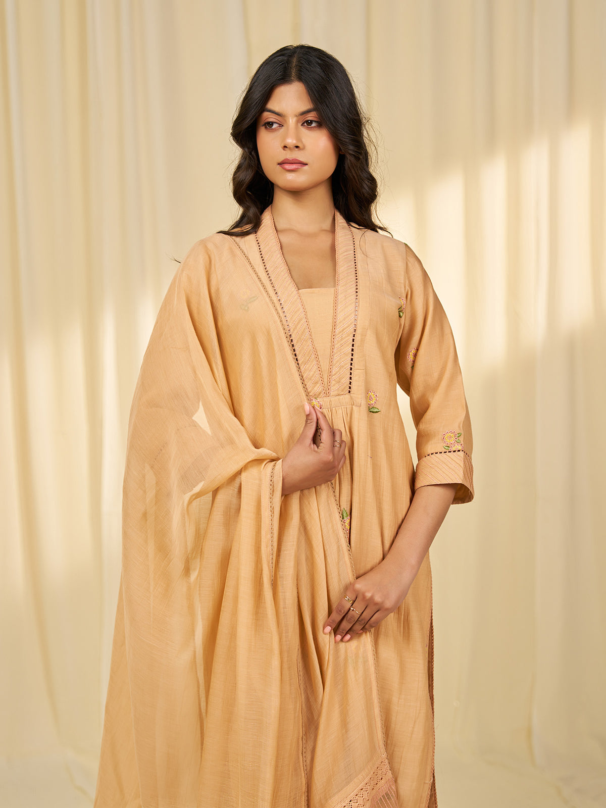 Naturals Wild Lantana Chanderi Dupatta