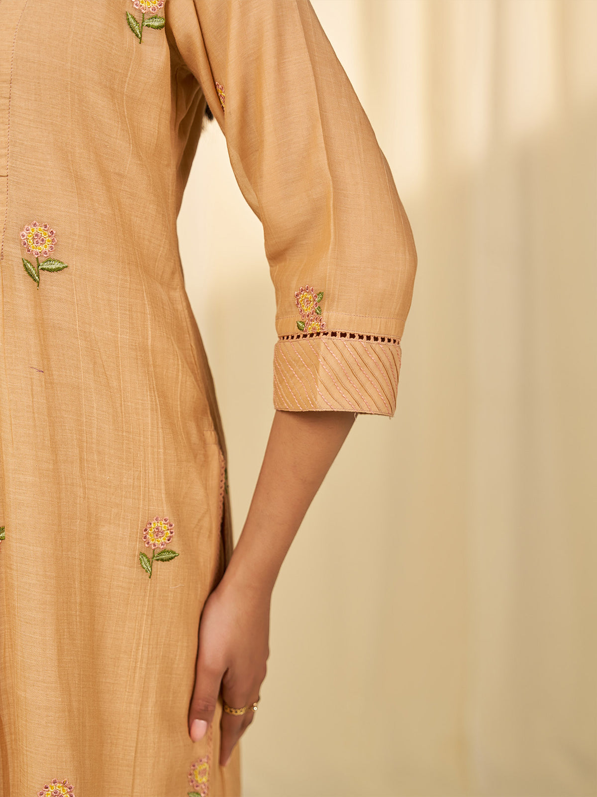 Naturals Wild Lantana Chanderi Kurta