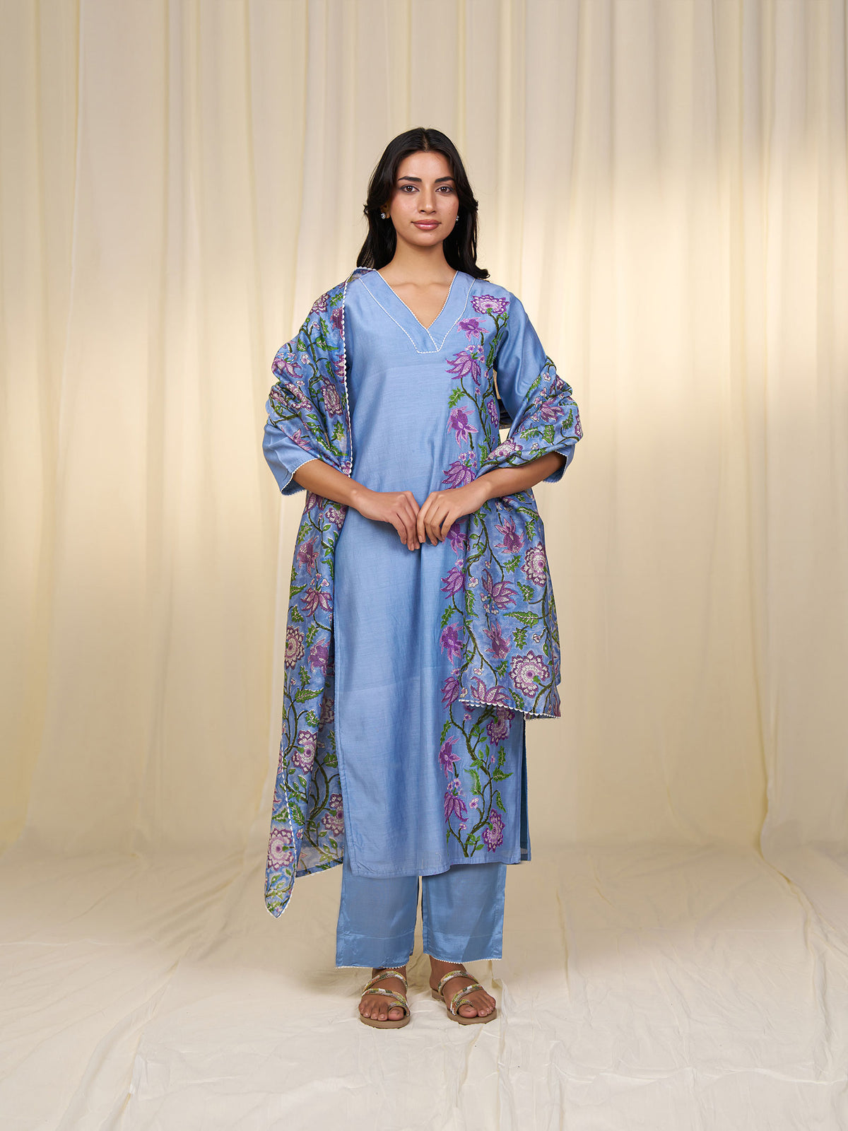 Nilgiri Chanderi Kurta