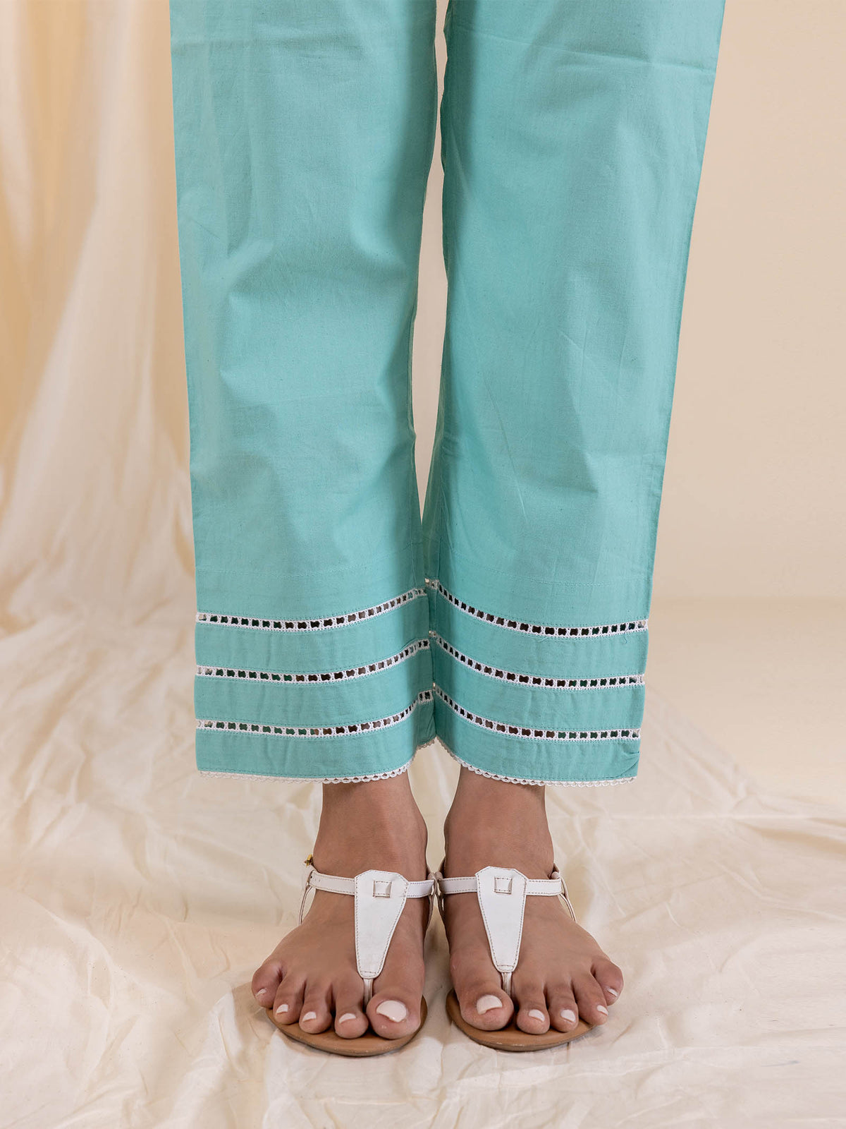 Shimmering Dusk Cotton Straight Pant