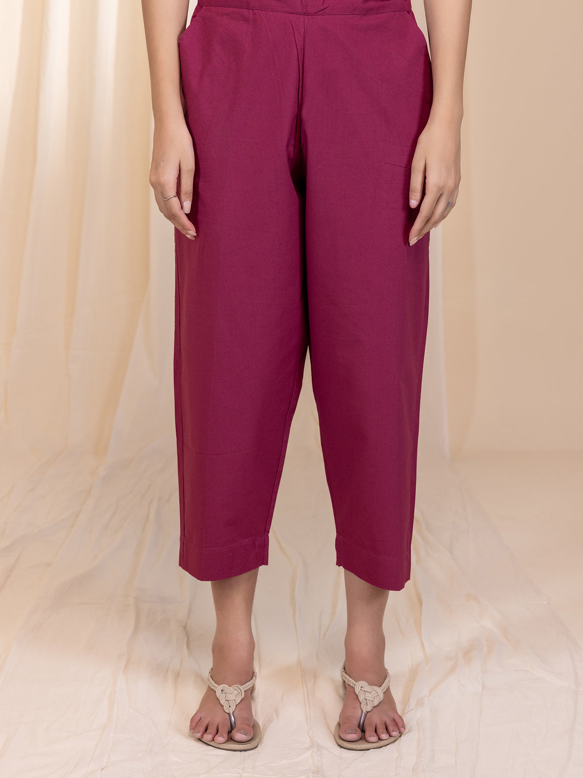 Boho Purple Cotton Seriously Short Pant