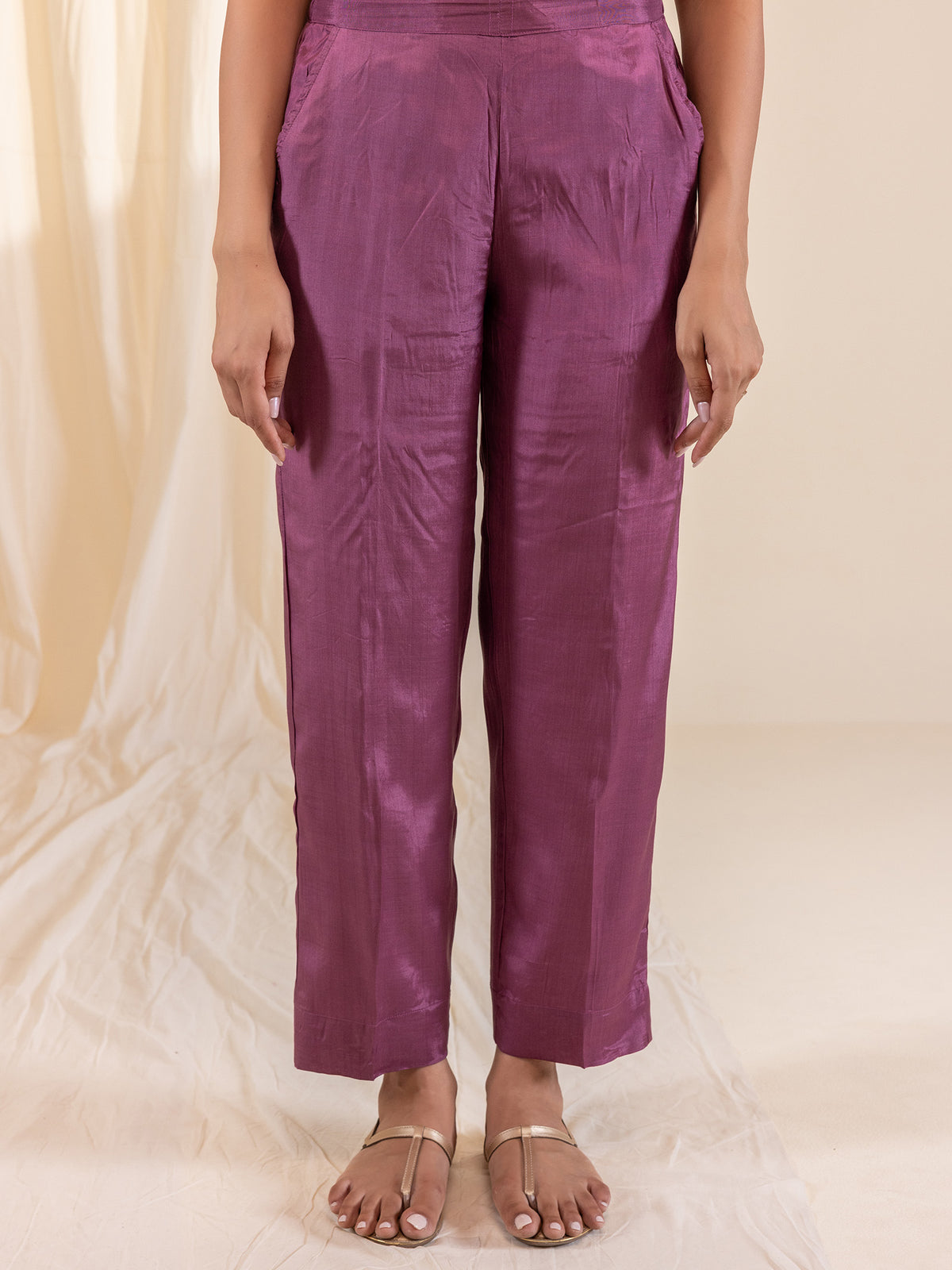 Chocolate Bamboo Silk Straight Pant