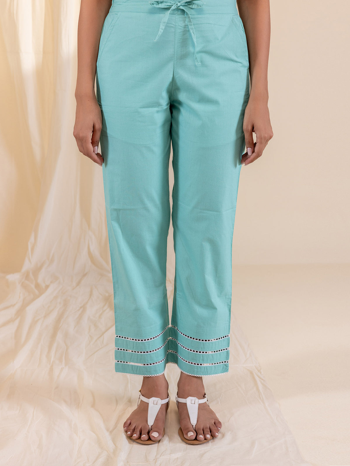 Shimmering Dusk Cotton Straight Pant