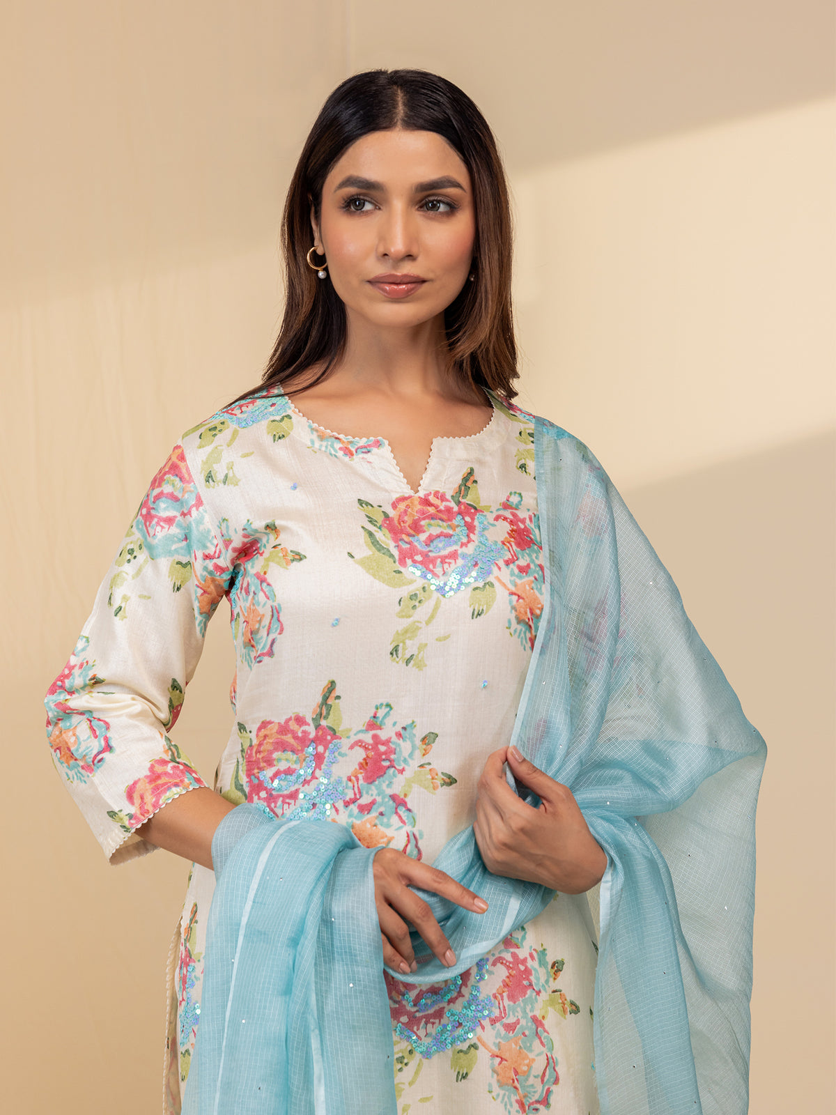 Painted Roses Kota Silk Dupatta