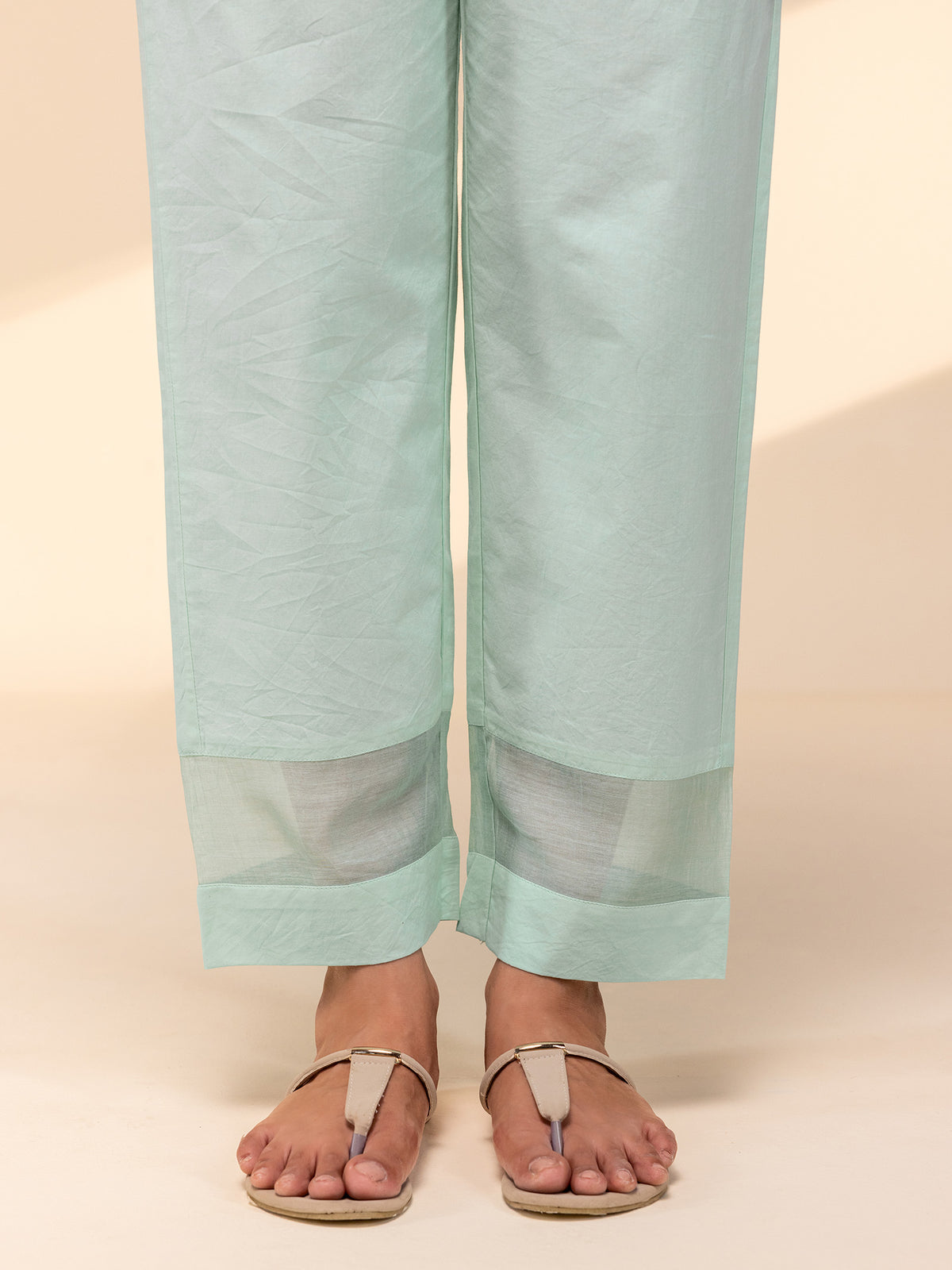 Painters Palette Sea Green Cotton Straight Pant