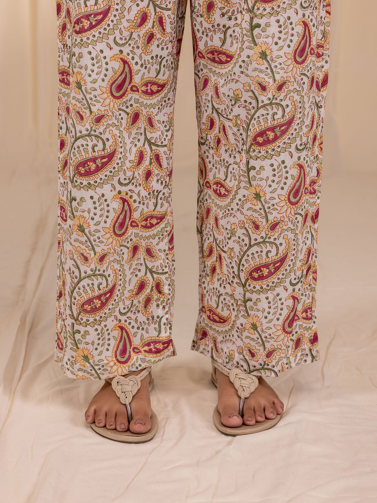 Paisley Collared Cotton Night Suit