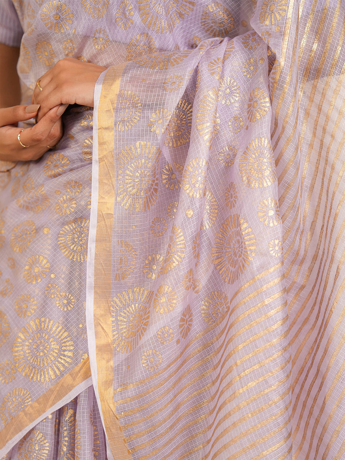 Pastel Lavender Kota Silk Saree