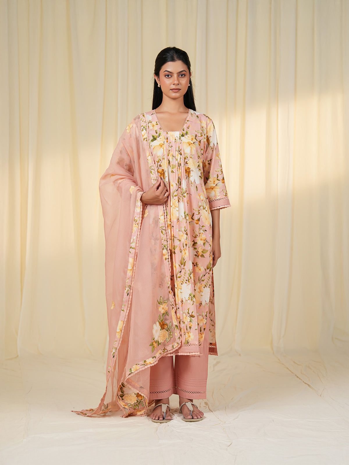 Peachy Kota Dupatta