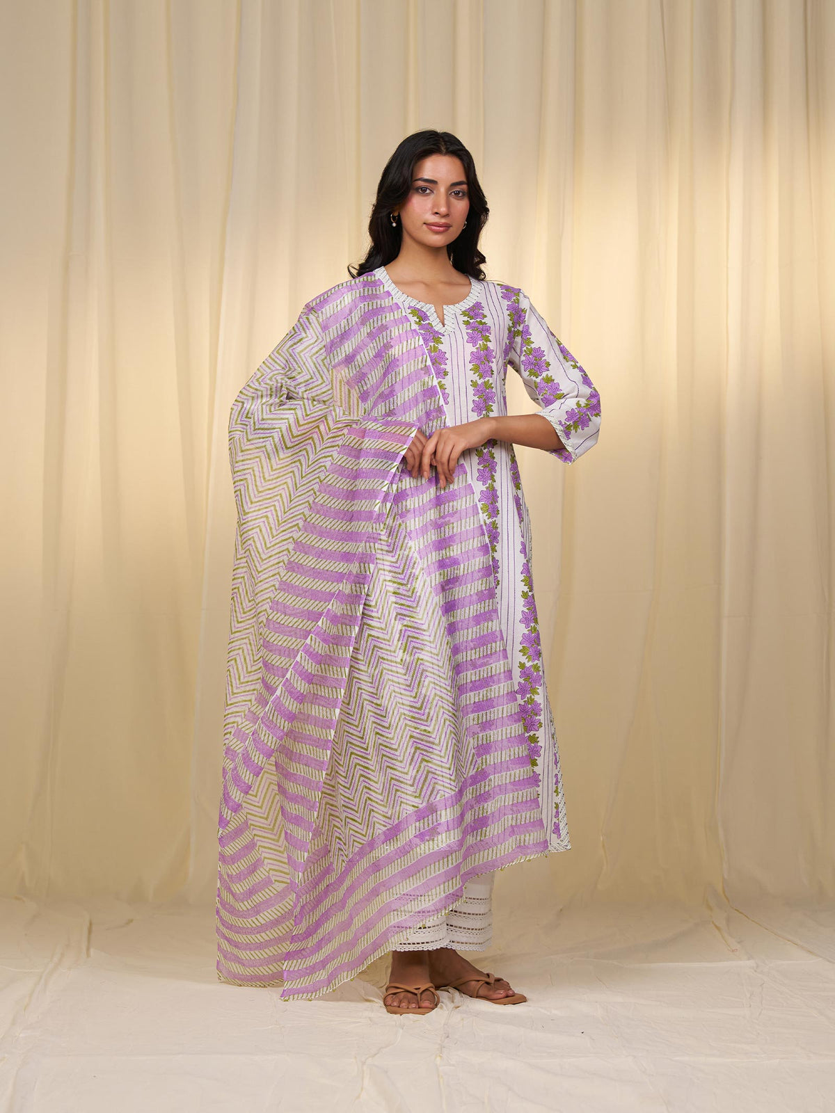 Polo Season Mauve Kota Dupatta