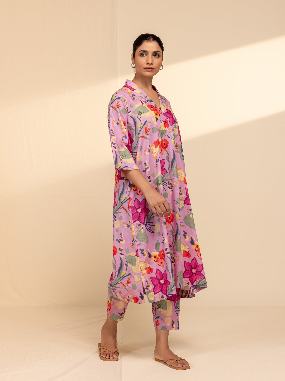 Pop Pink Cotton Kurta