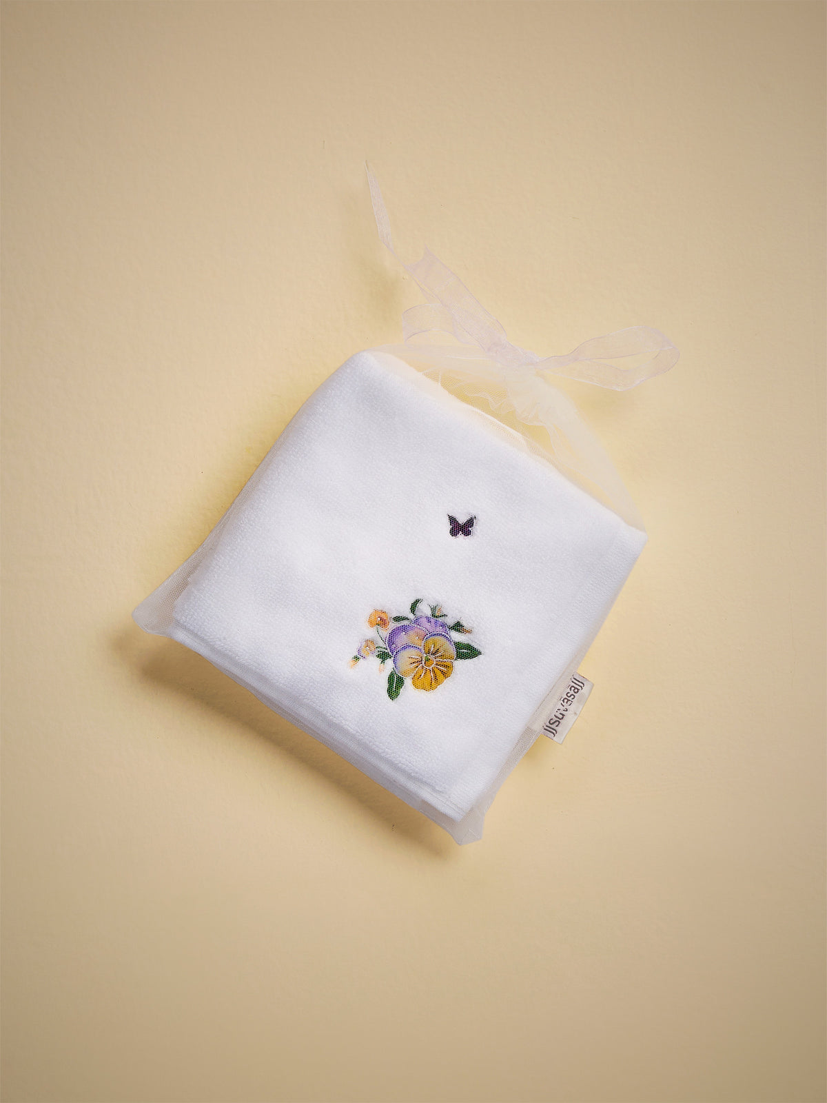 Purple Pansies Face Towel (Set of 2)