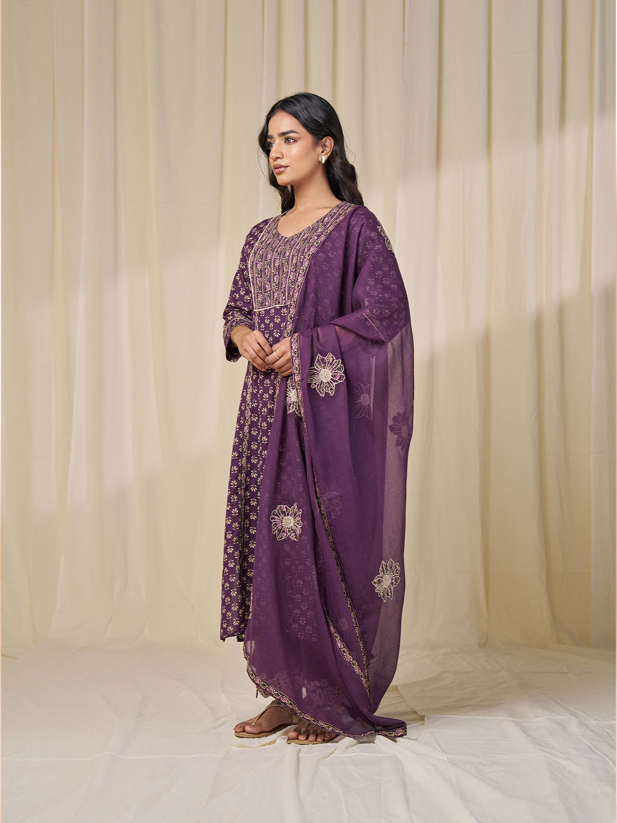 Purple Plum Cotton Kurta