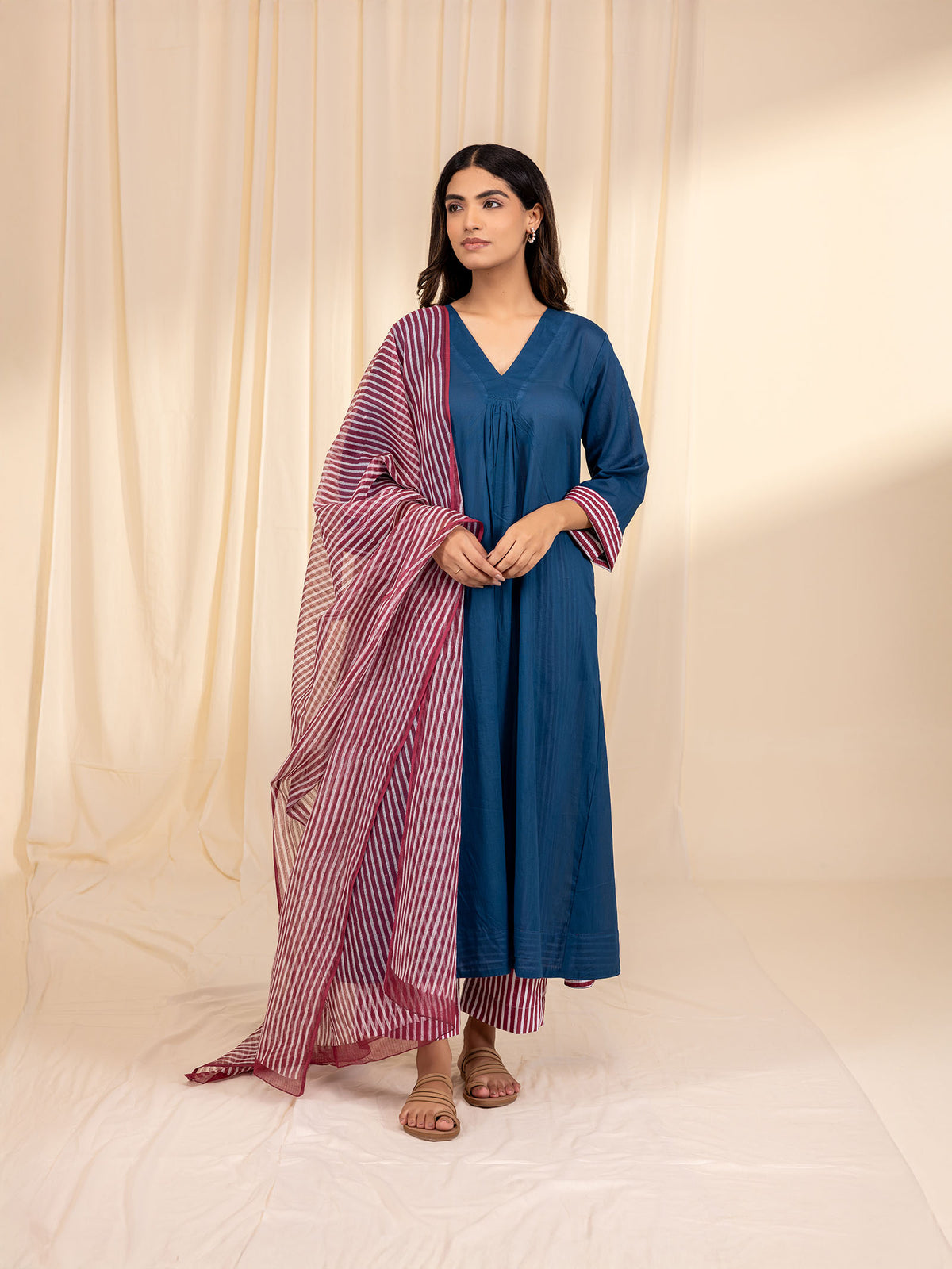 Raising Eyebrows Blue Kota Dupatta