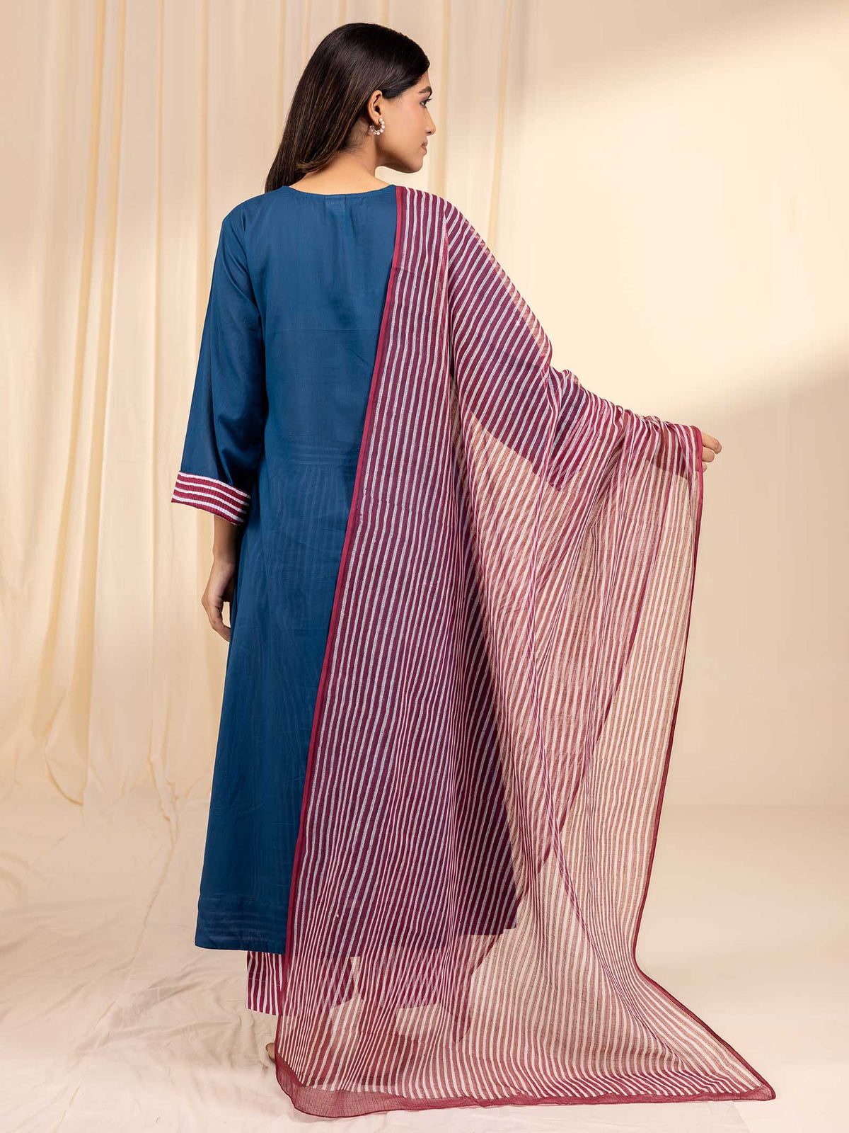 Raising Eyebrows Blue Kota Dupatta