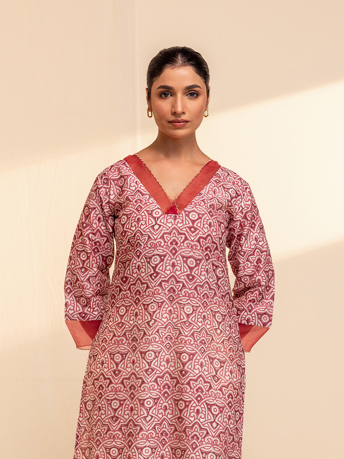 Red Velvet Chanderi Kurta