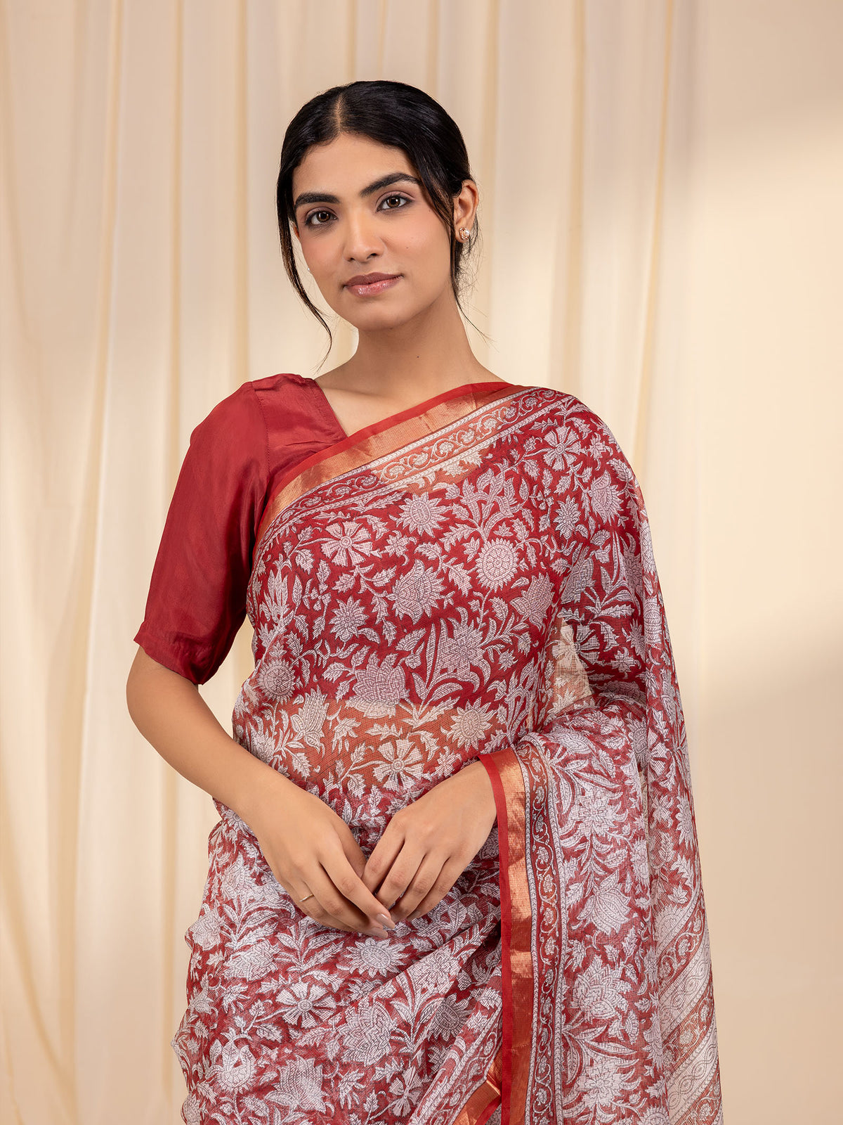 Roli Kalamkari Kota Silk Saree