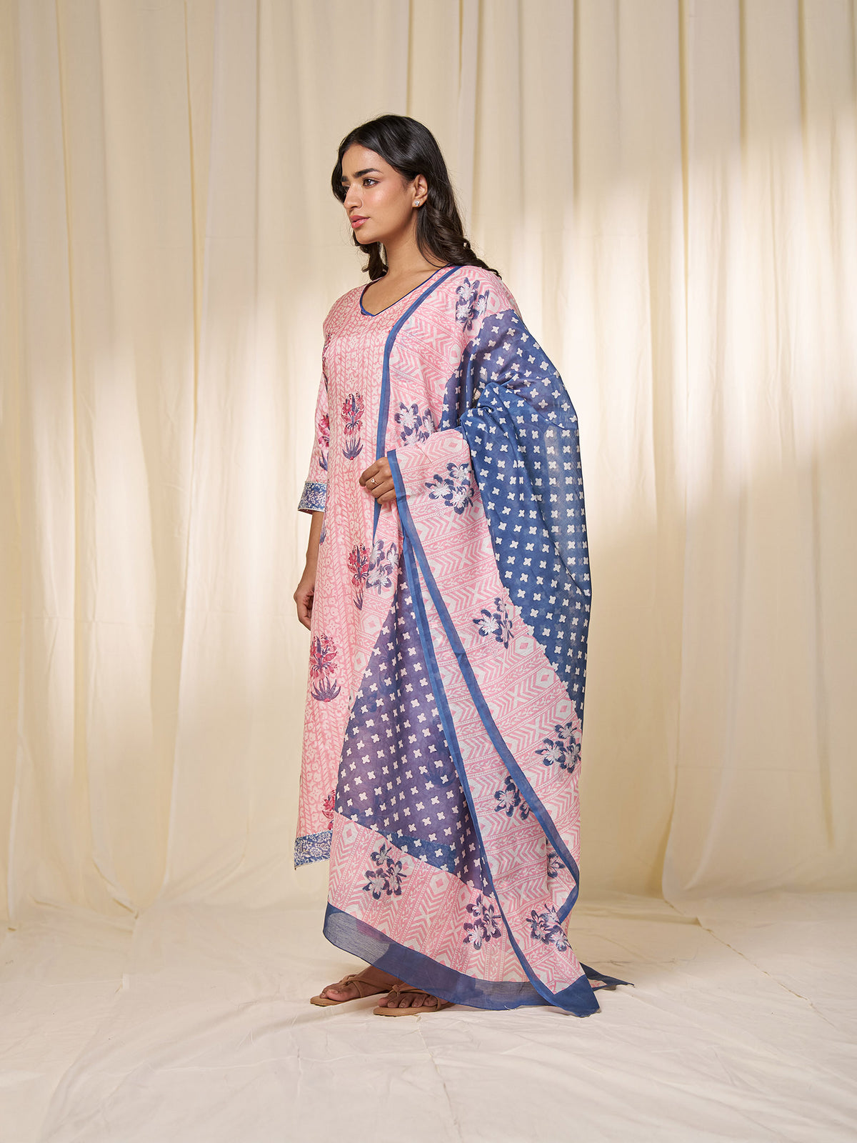 Rose Water Chanderi Dupatta