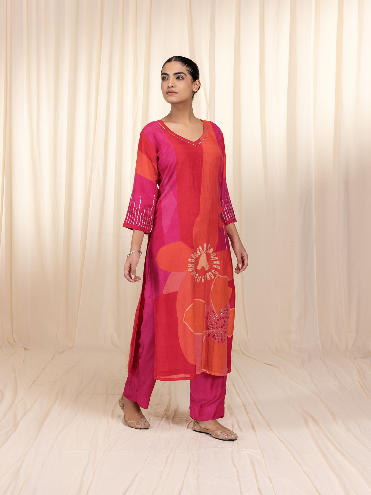 Rosy Tango Chanderi Kurta