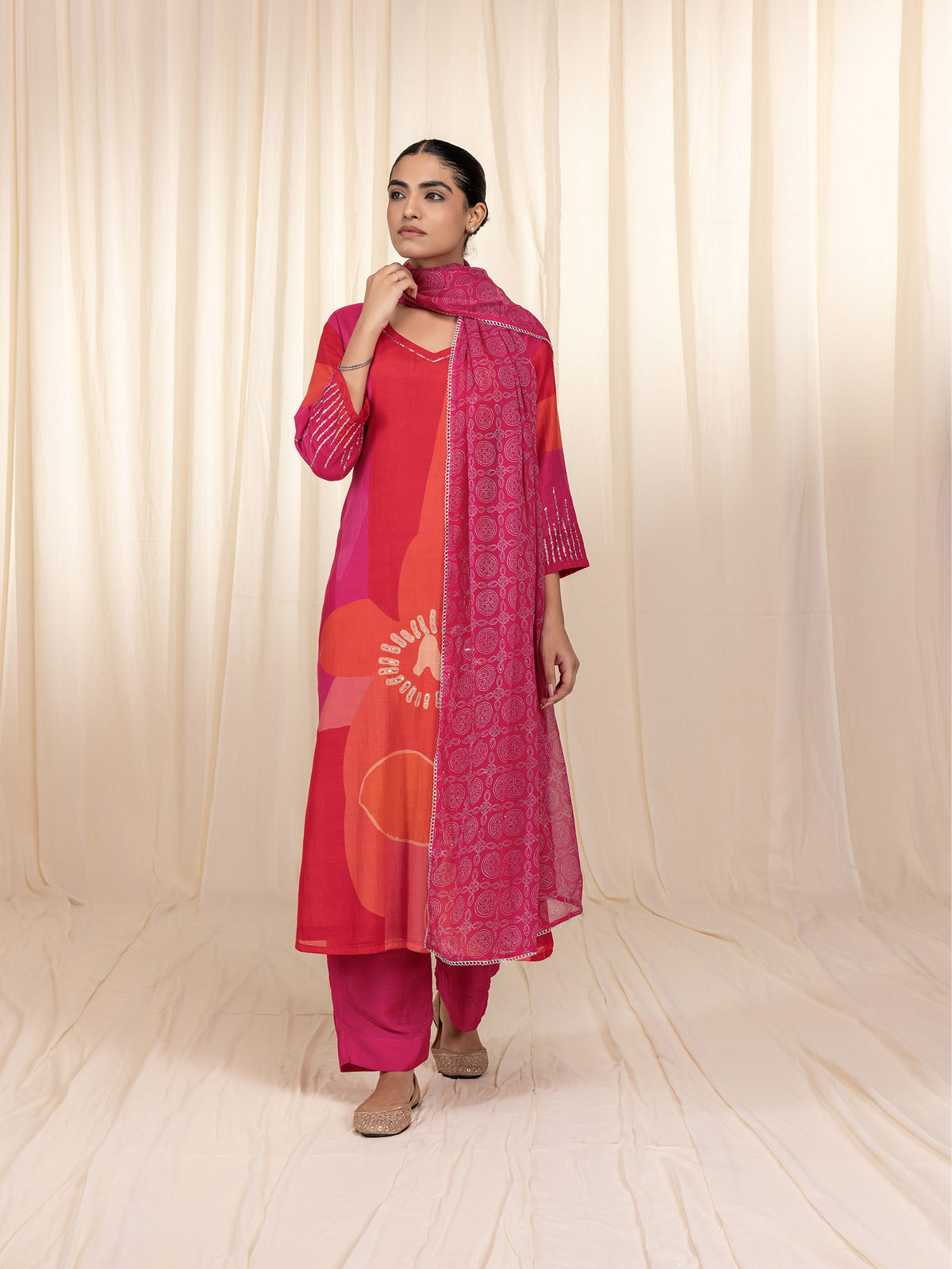 Rosy Tango Chiffon Dupatta