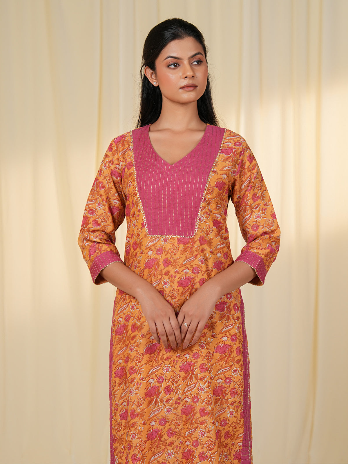 Sada Suhagan Cosmos Valley Chanderi Kurta