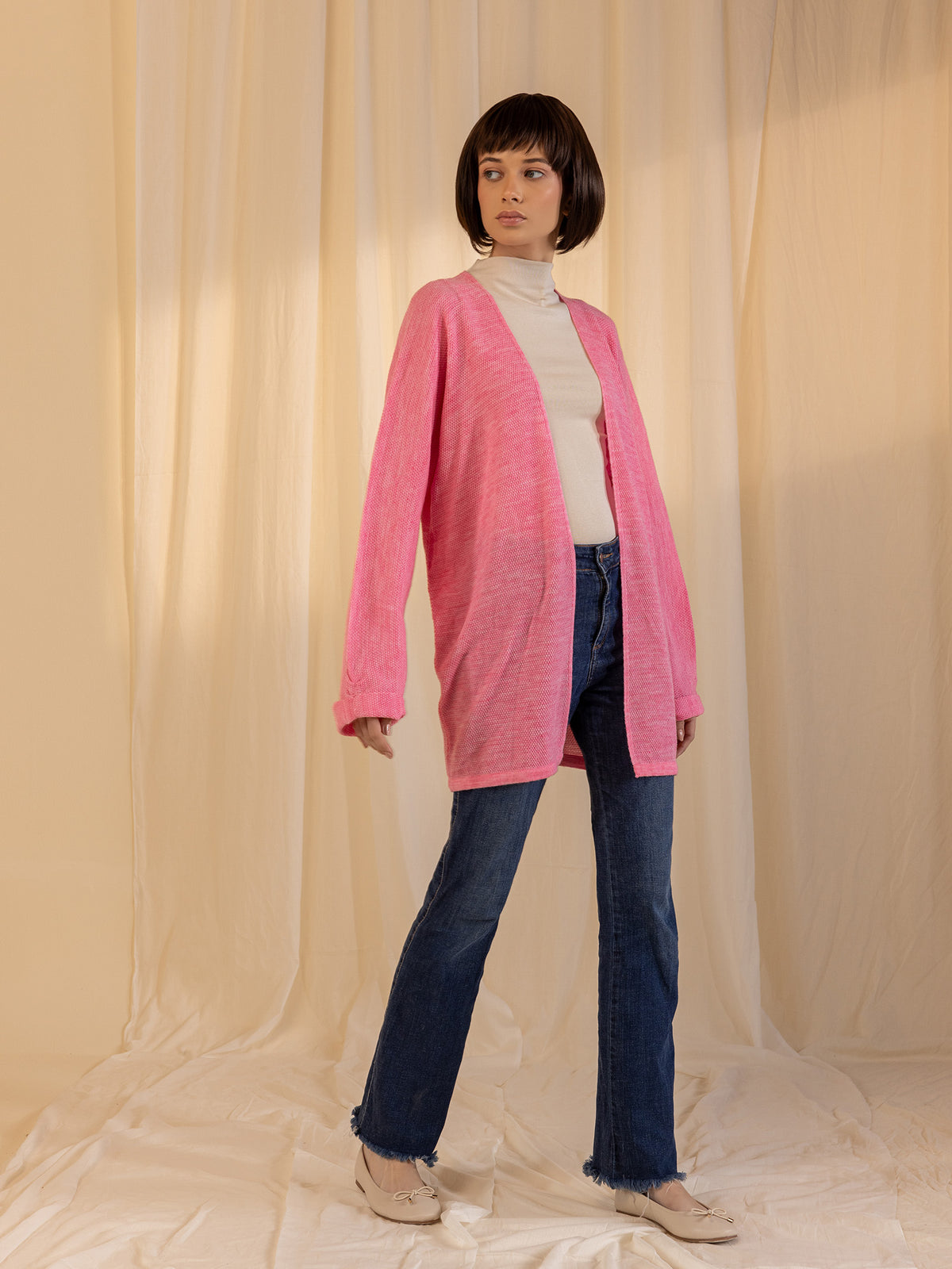 Woollen Shrug - Pink