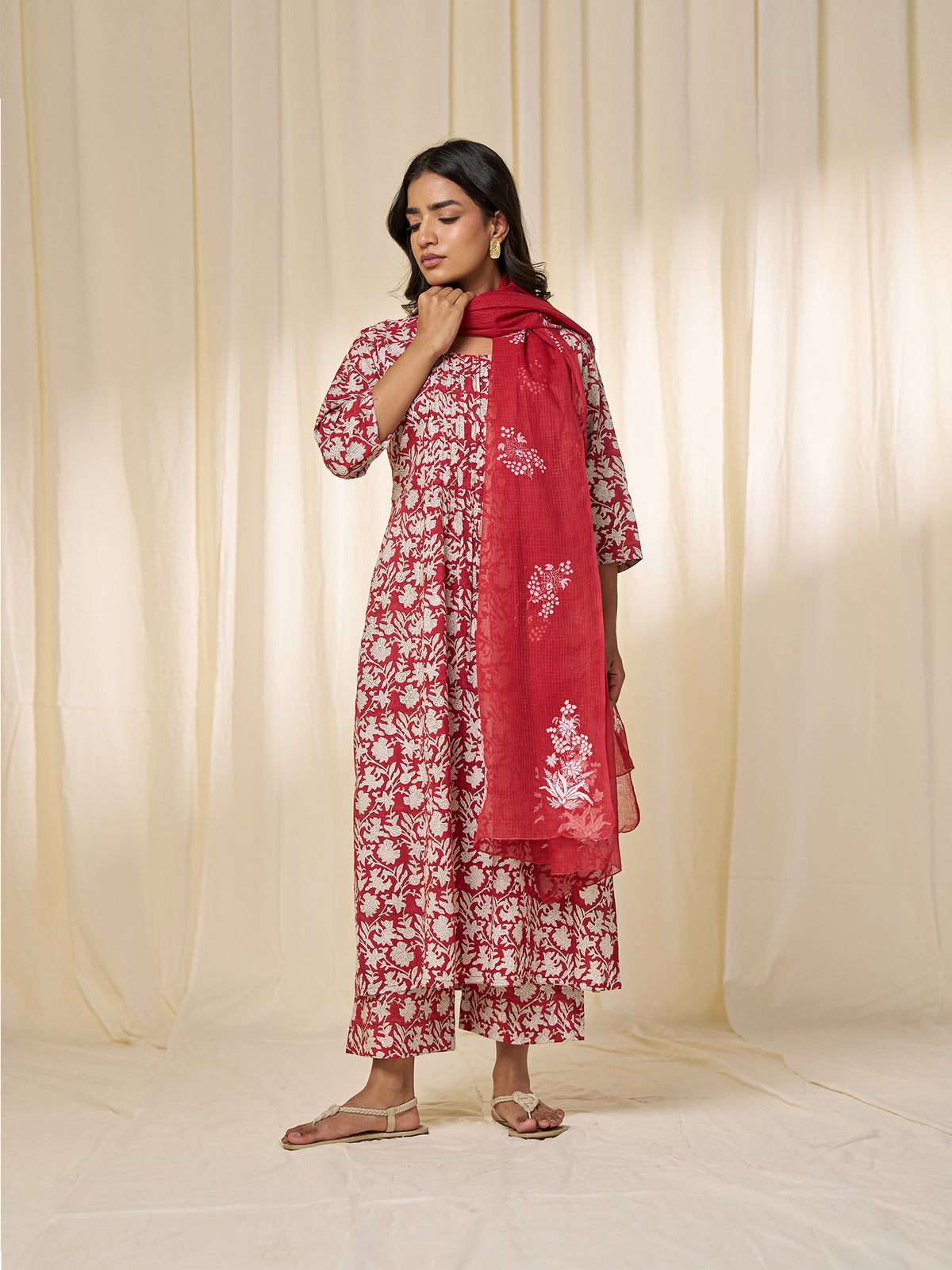 Sindoori Kota Dupatta