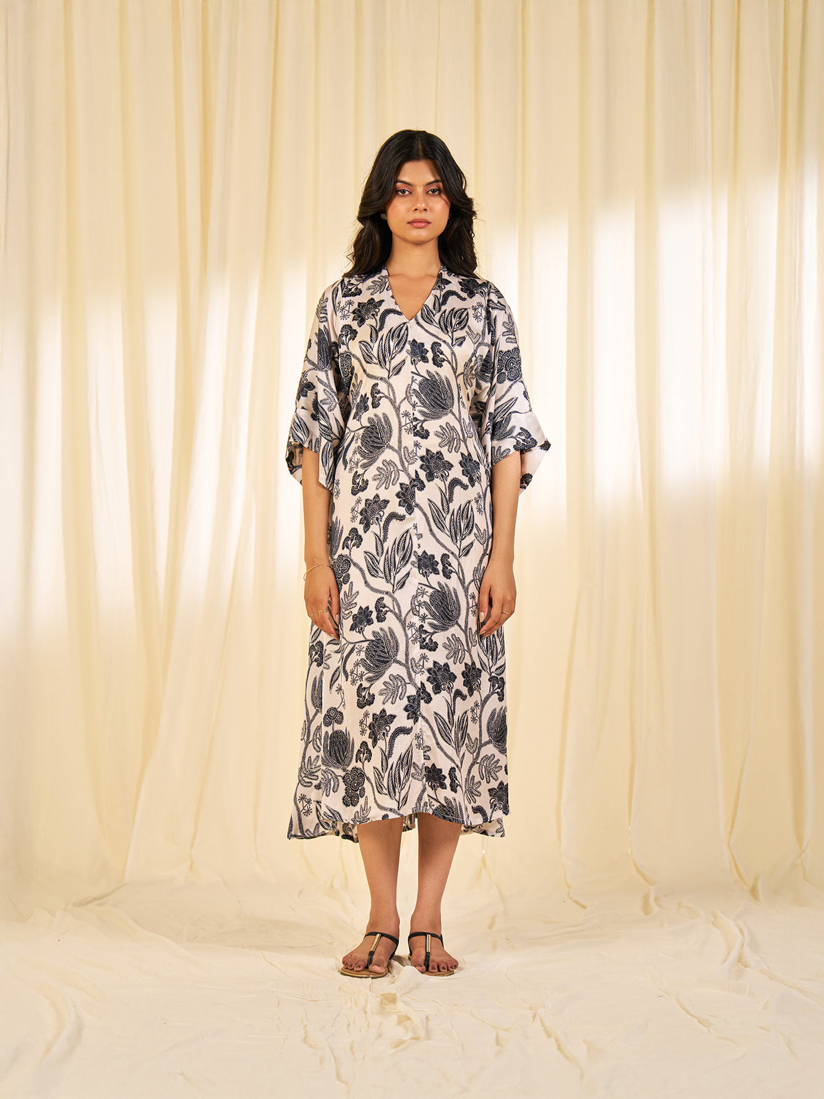 Stolen Secrets - Inked Flowers Modal Satin Dress