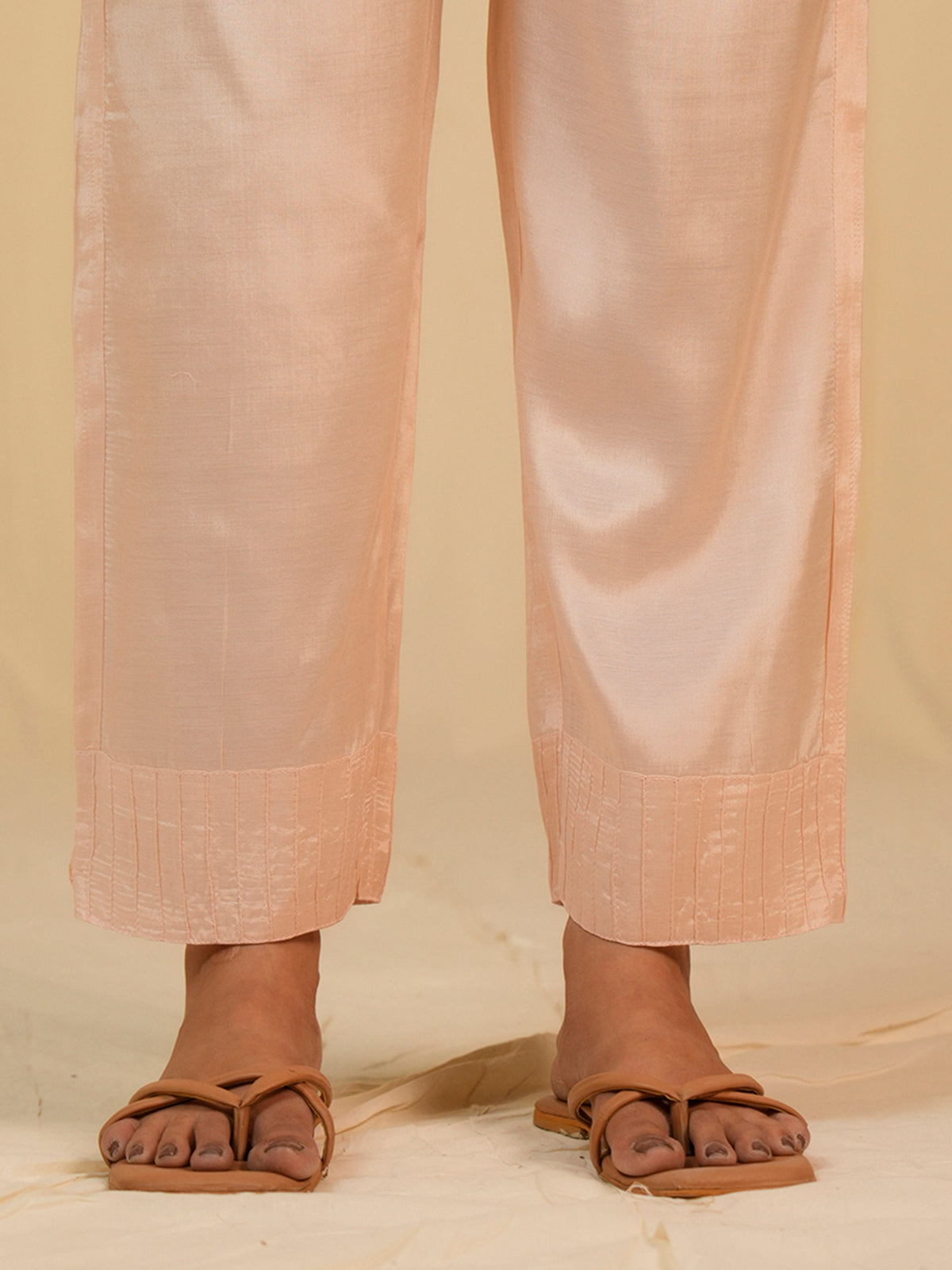 Sunhera Gulab Bamboo Silk Straight Pants