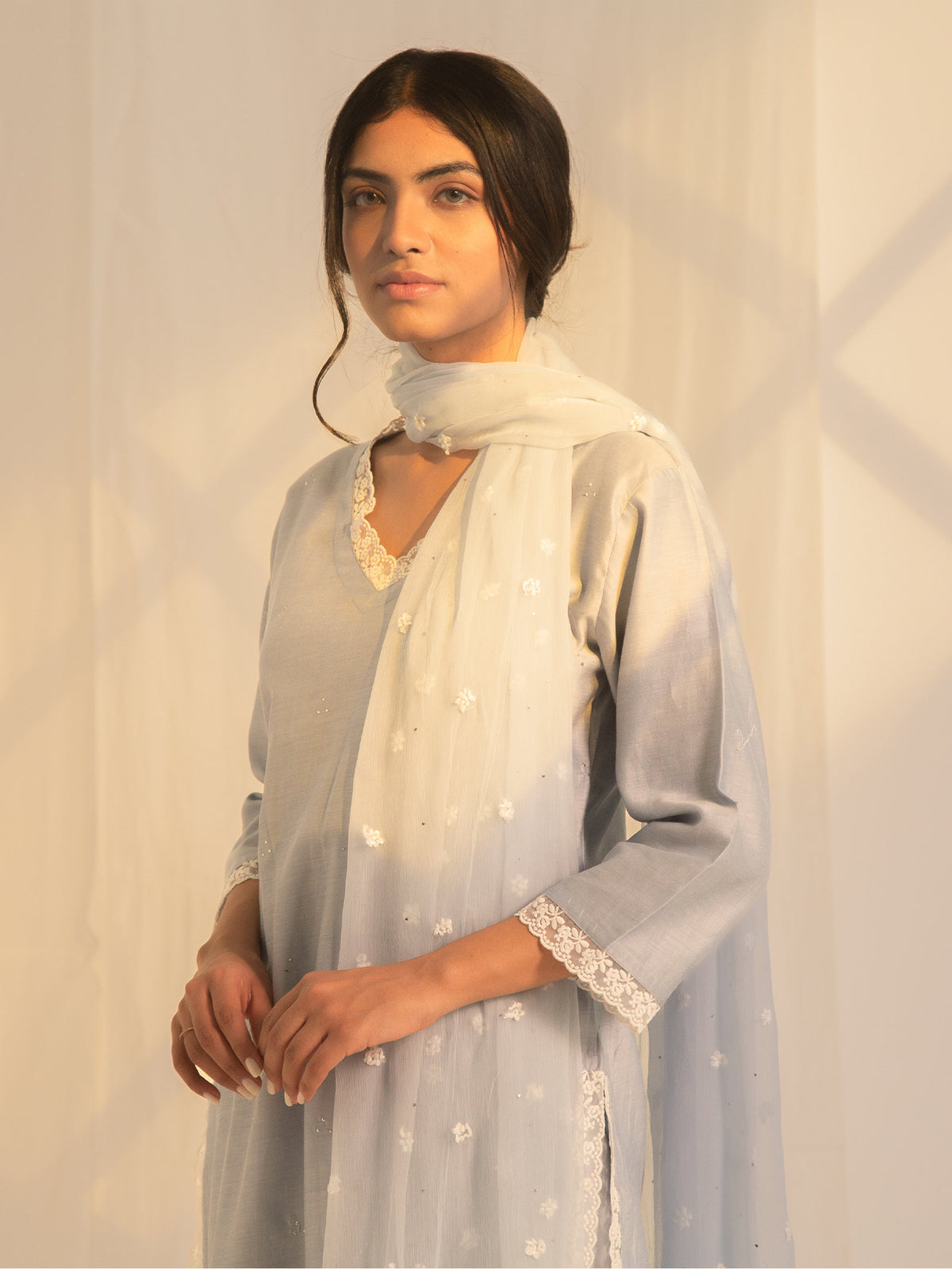 Nawabi Aasman Chanderi Kurta