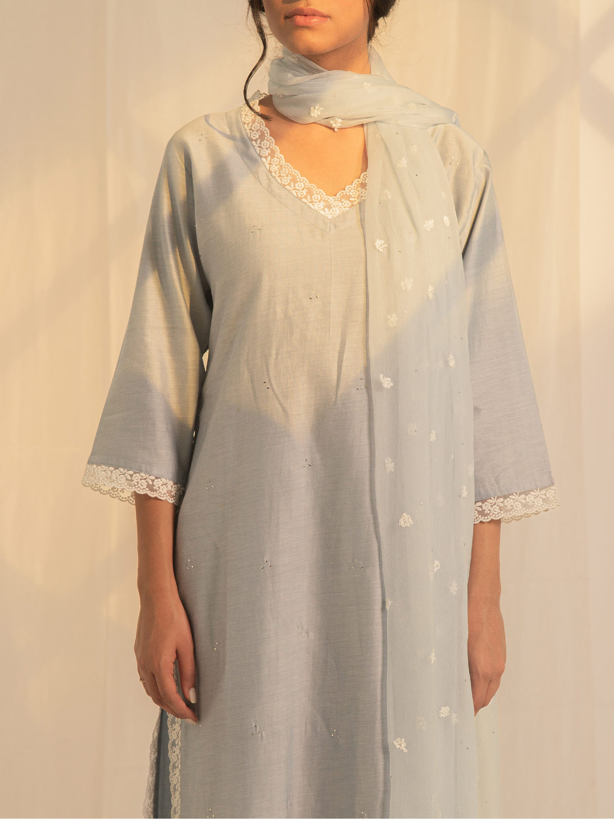 Nawabi Aasman Chanderi Kurta