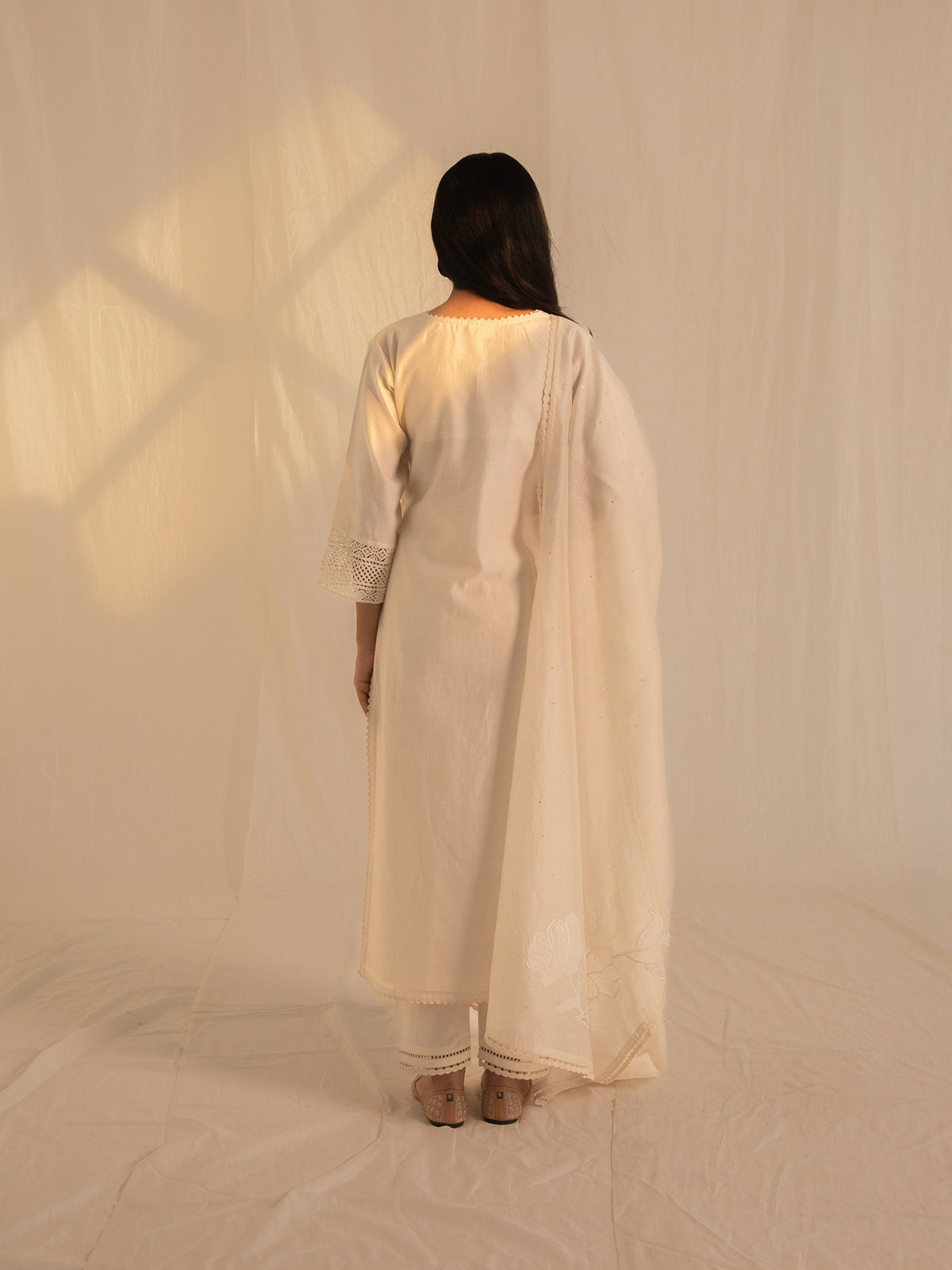 Cream Bisque Chanderi Kurta