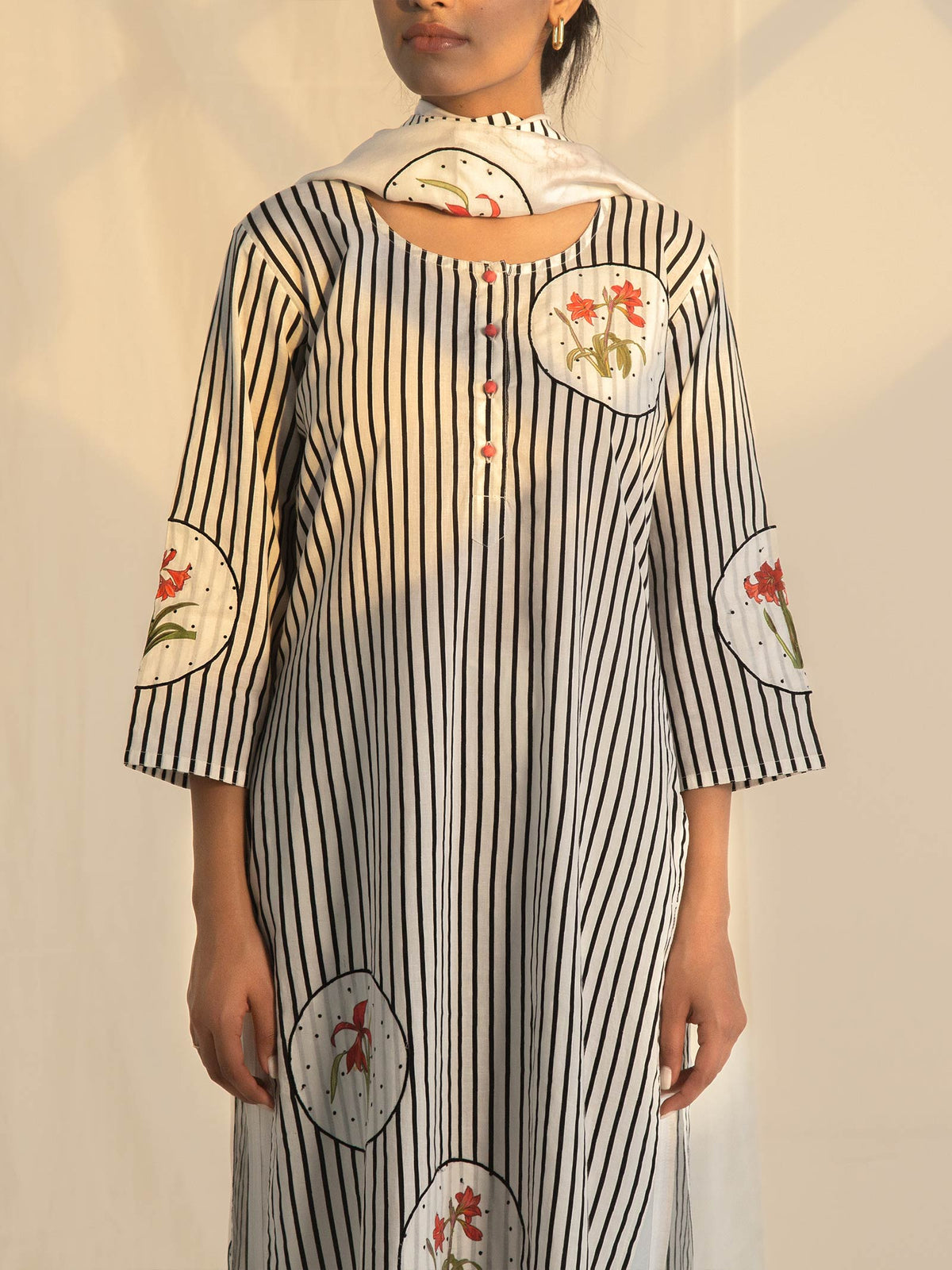 Red Lily Cotton Kurta