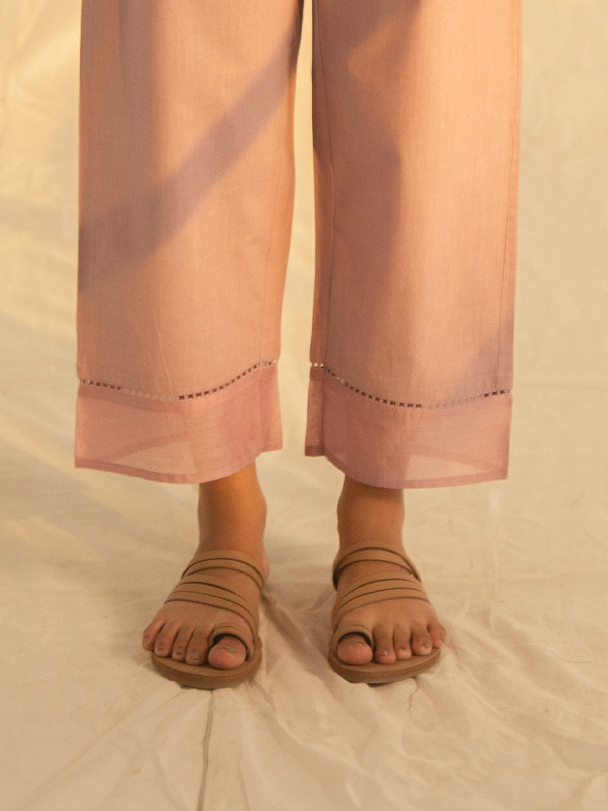 Just Mauve Cotton Straight Pant
