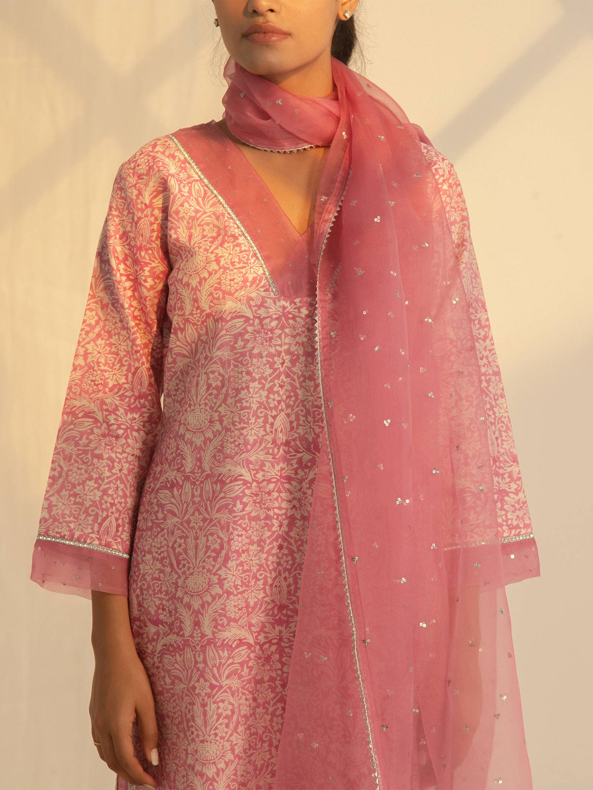 Think Pink Organza Dupatta