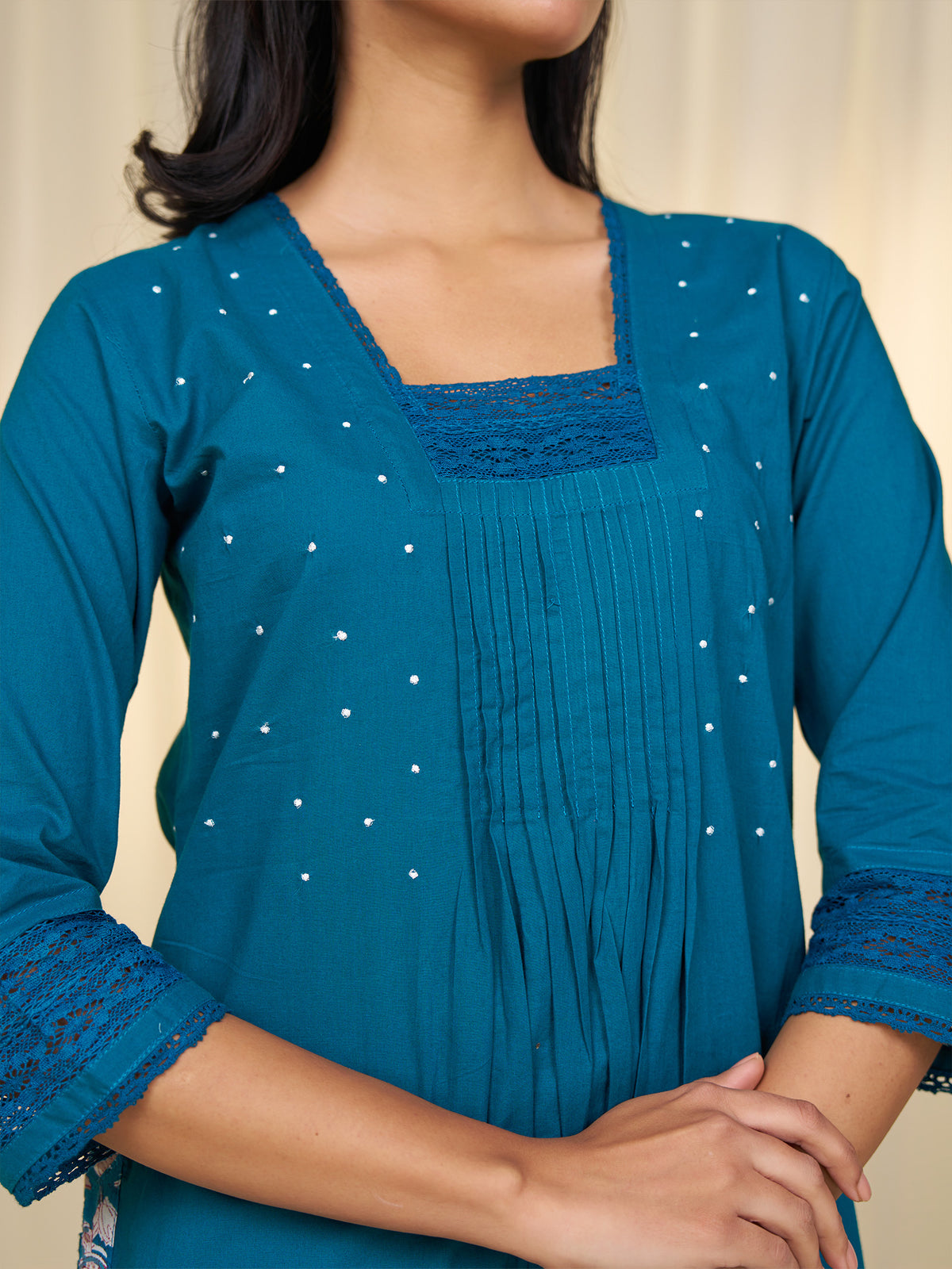 Teal Cotton Kurta