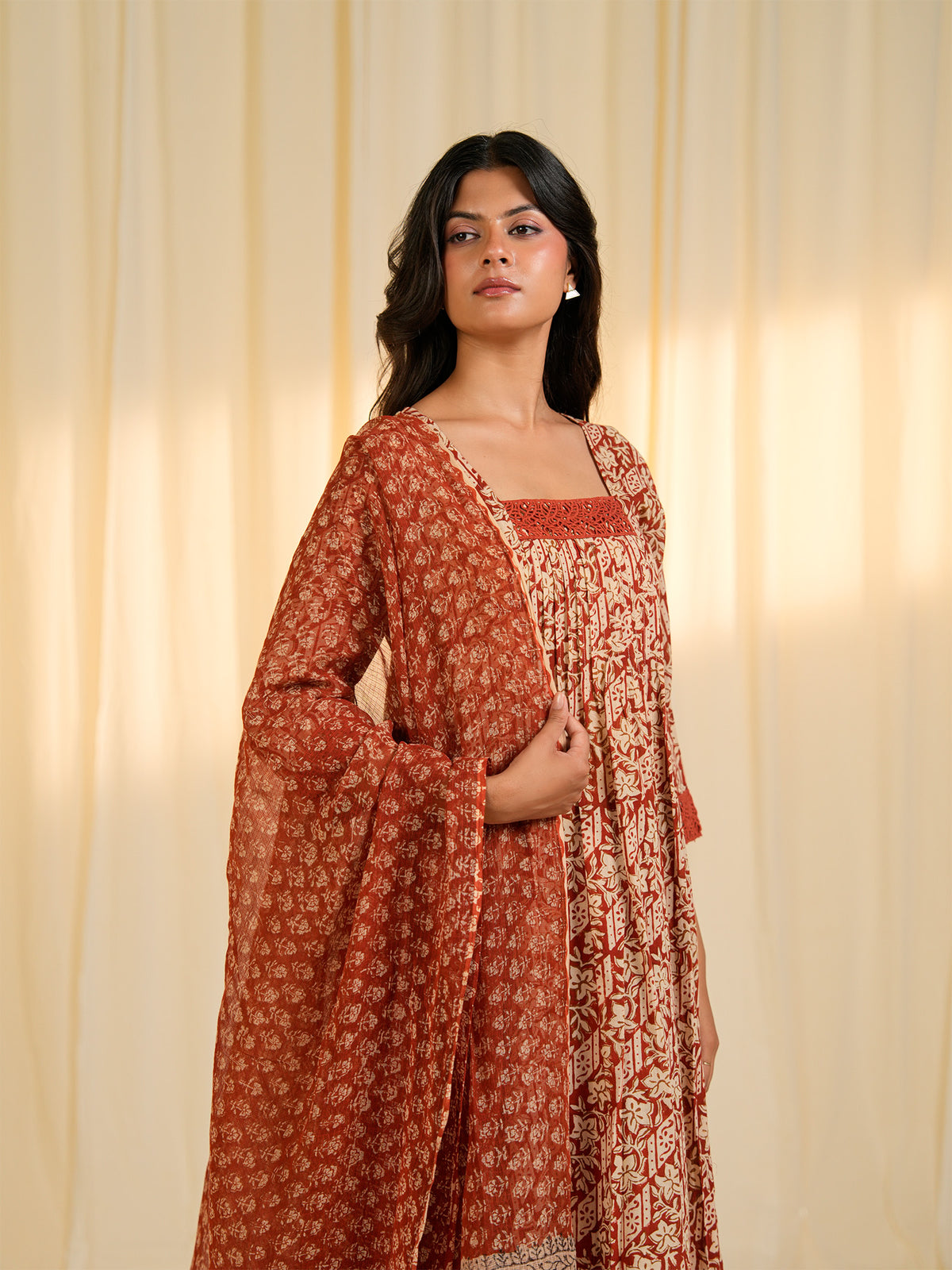 Terracotta Kota Dupatta