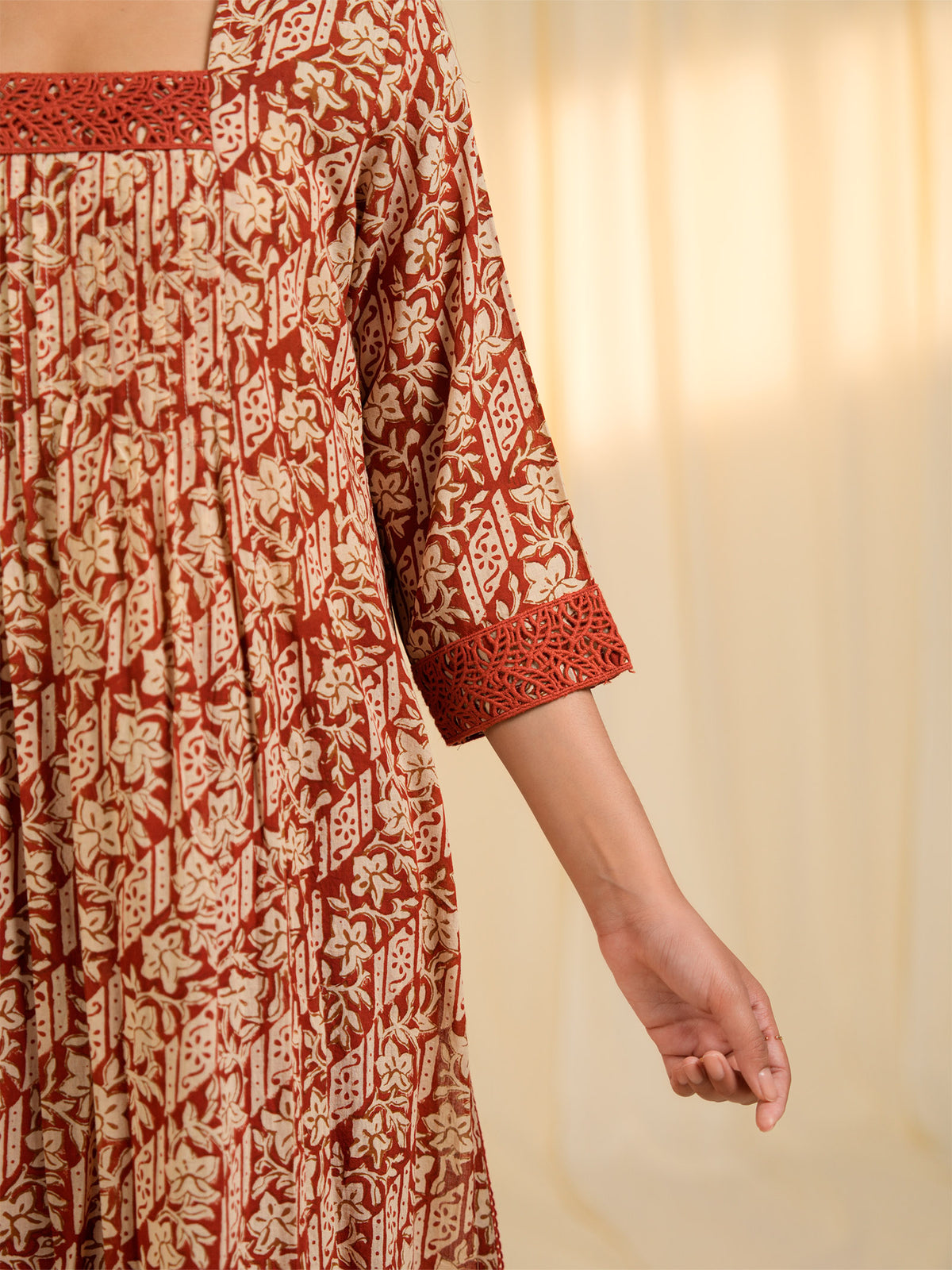 Terracotta Voile Kurta
