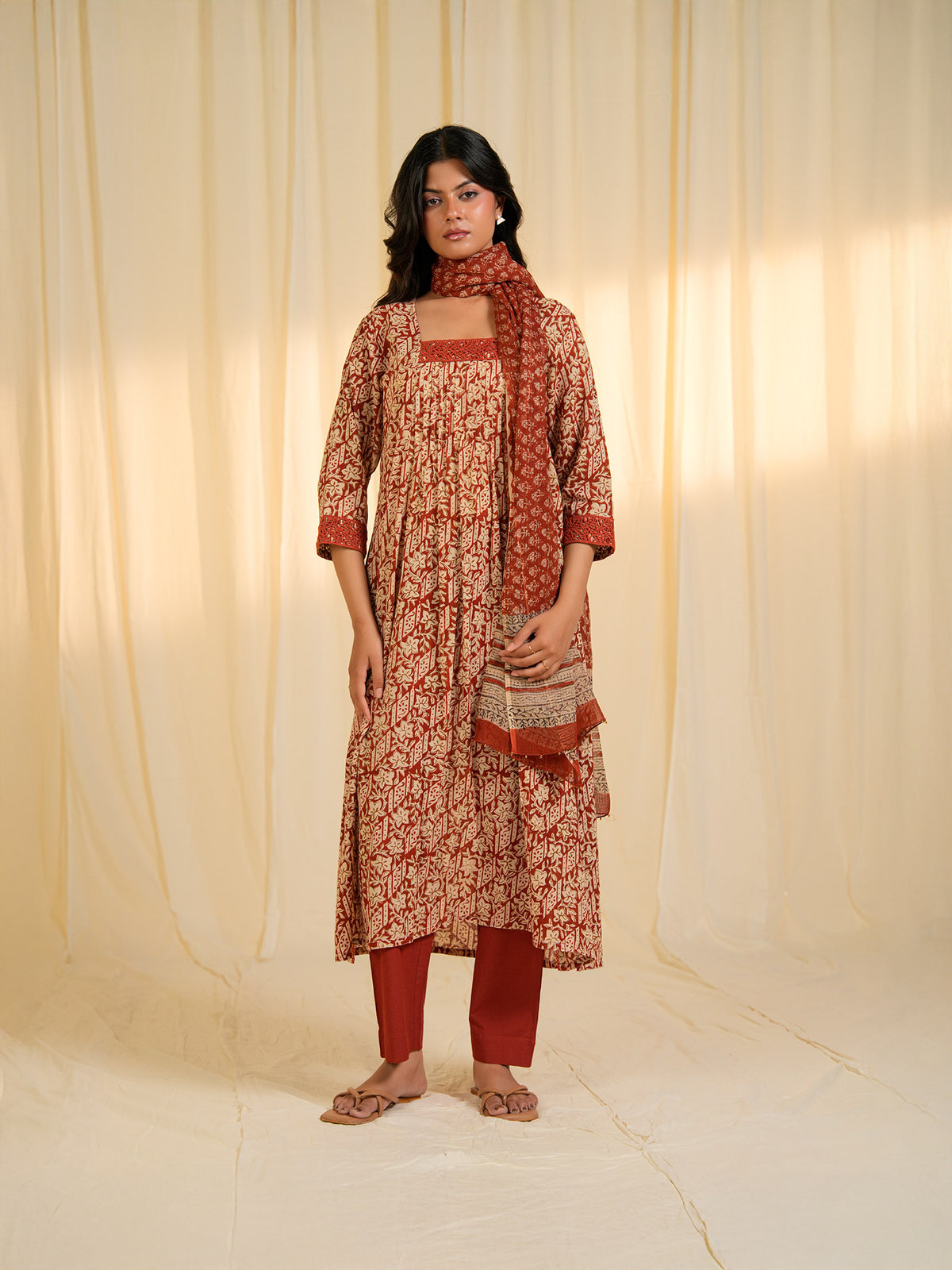 Terracotta Voile Kurta