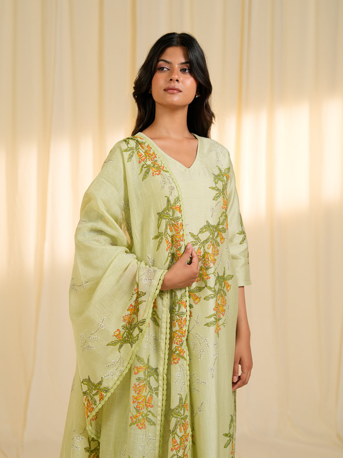 Trumpet Wine Chanderi Dupatta