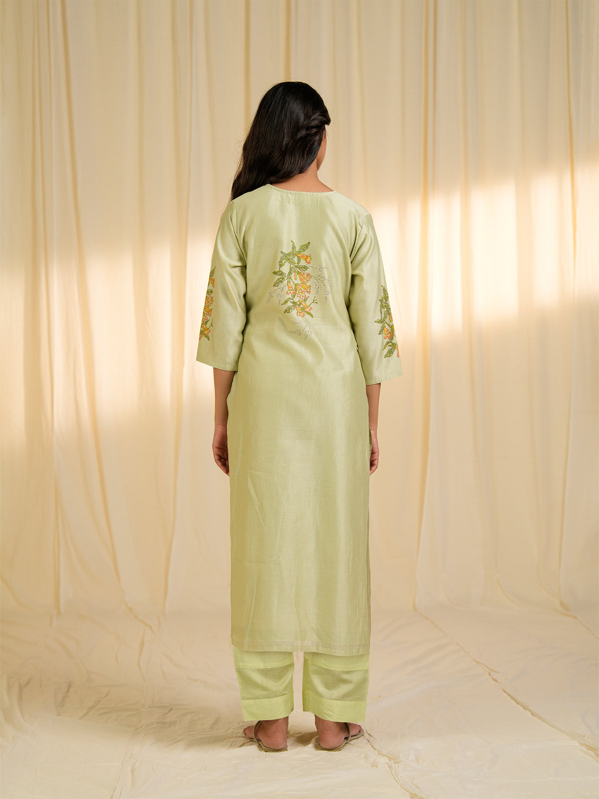 Trumpet Wine Chanderi Kurta
