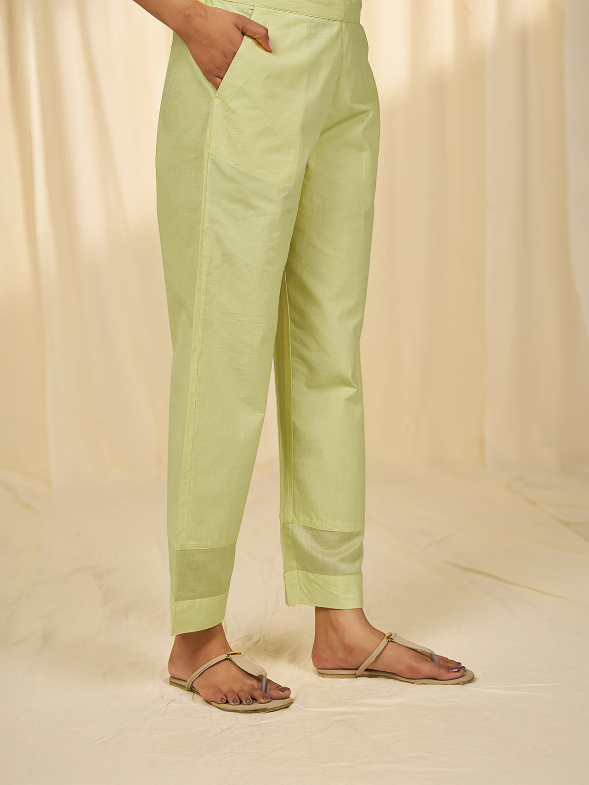 Trumpet Wine Cotton Straight Pants